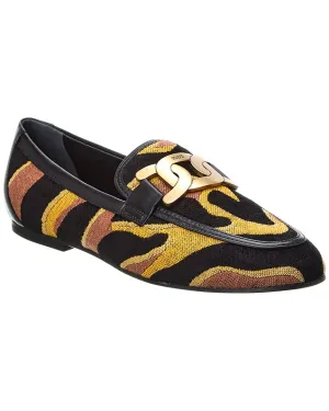 TOD??s Kate Canvas & Leather Loafer Daily Hold leatherette