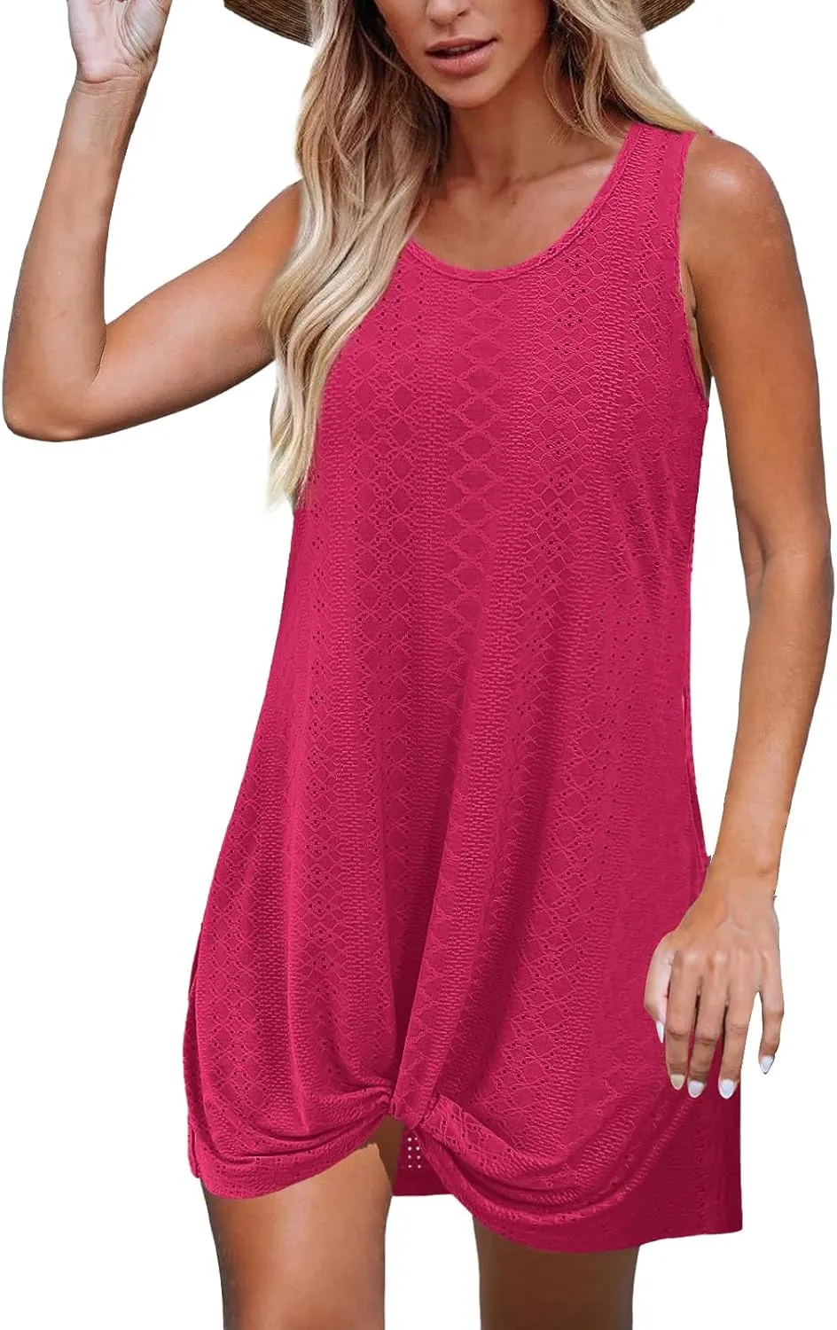 Dresses for Women Summer Beach Vacation Sleeve Mini Dress Casual Hollow Lightweight Loose Fit Dresses Sundress 2025