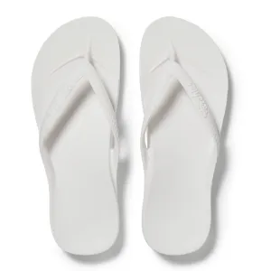 Archies Arch Support Flip Flops in White waterproof running gear