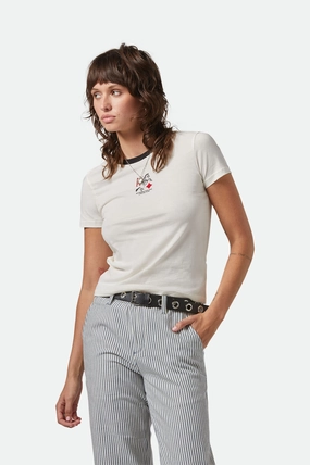 Aces Fitted Crew T-Shirt - Off White/Black Seasonal Casual ethical