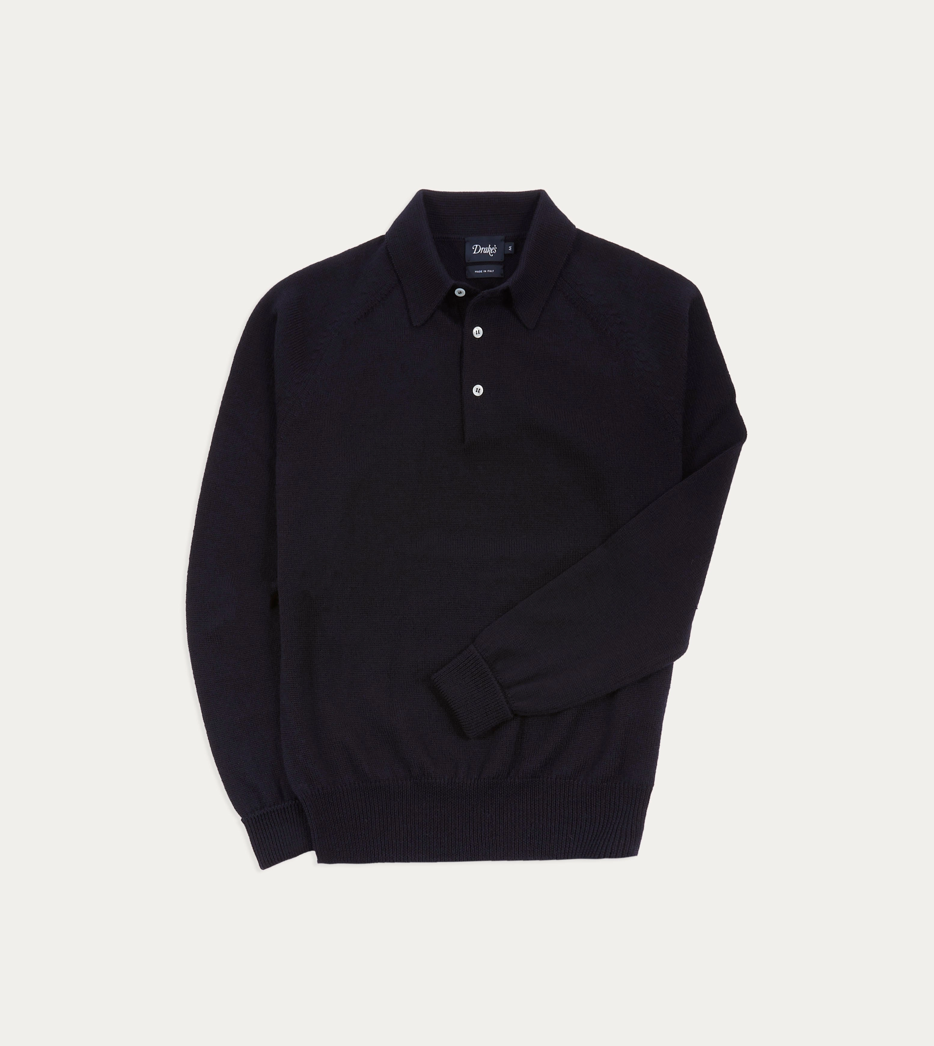 Navy Merino Wool Knitted Polo Quick Dry Knitwear