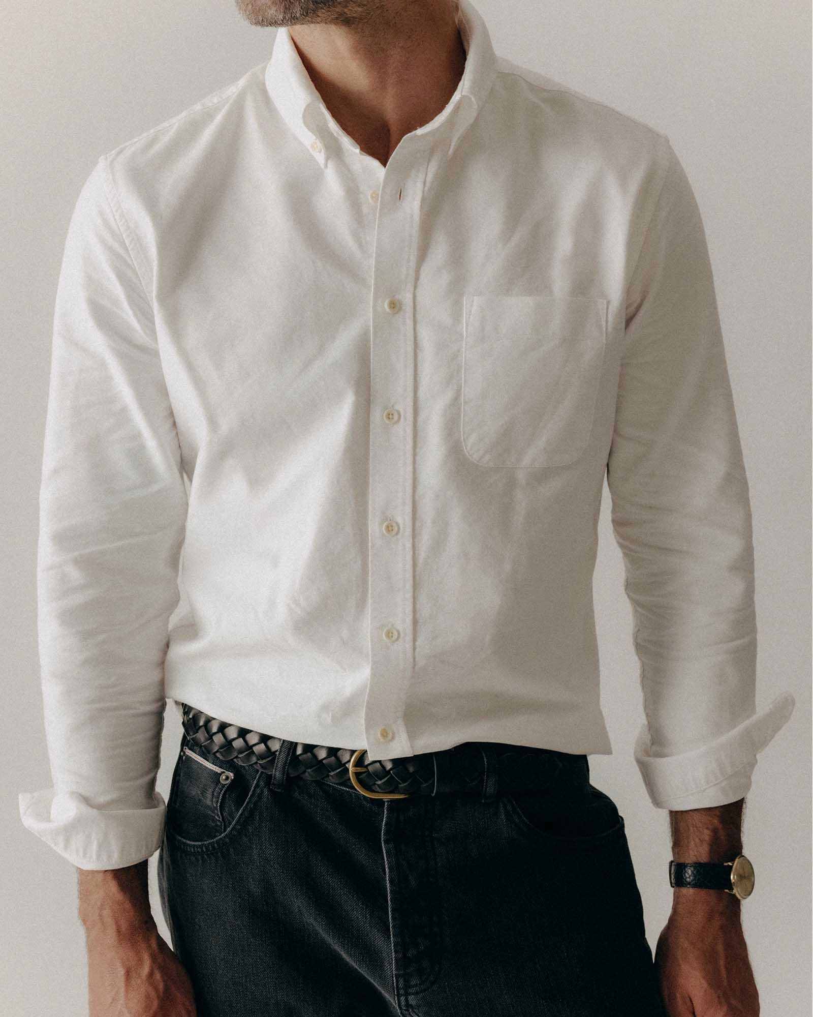 Pocket Detail Patterned Texture The Jack in White Everyday Oxford