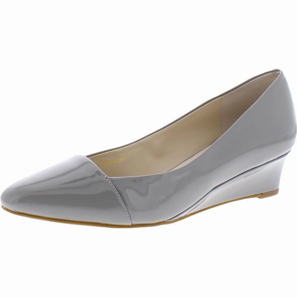 City Wear Sleek Line Kinslee Womens Patent Leather Slip On Wedge Heels