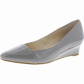City Wear Sleek Line Kinslee Womens Patent Leather Slip On Wedge Heels