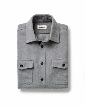 Loose Comfort Geometric Print The CPO Shirt in Heather Ash Twill