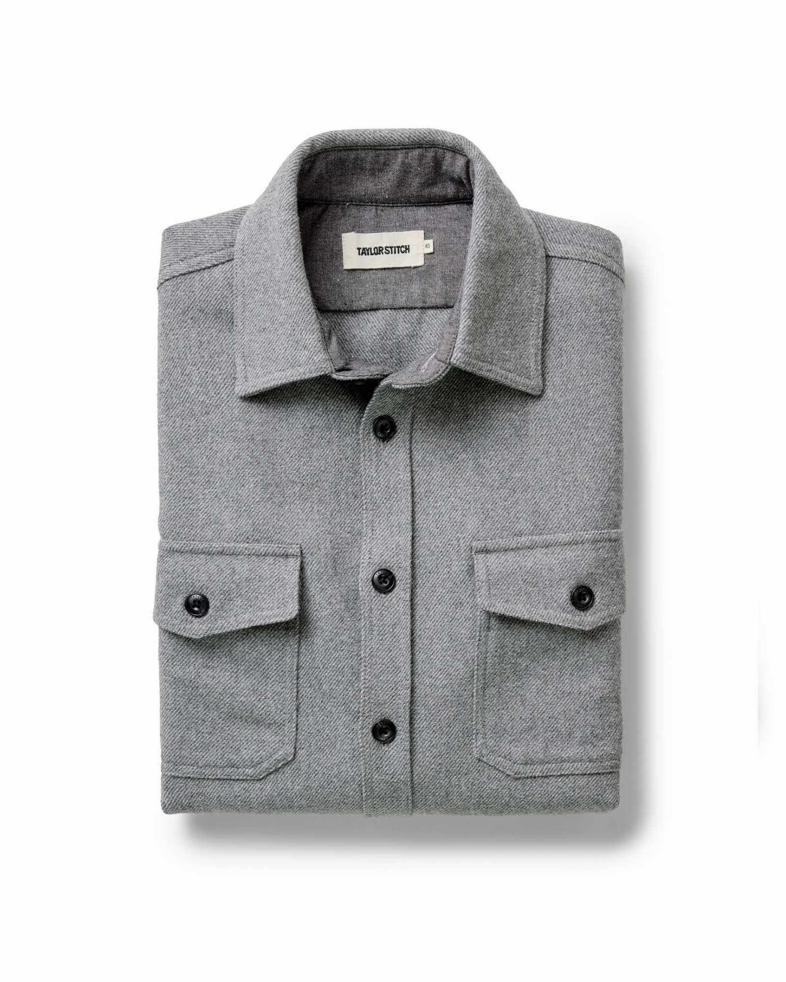 Loose Comfort Geometric Print The CPO Shirt in Heather Ash Twill