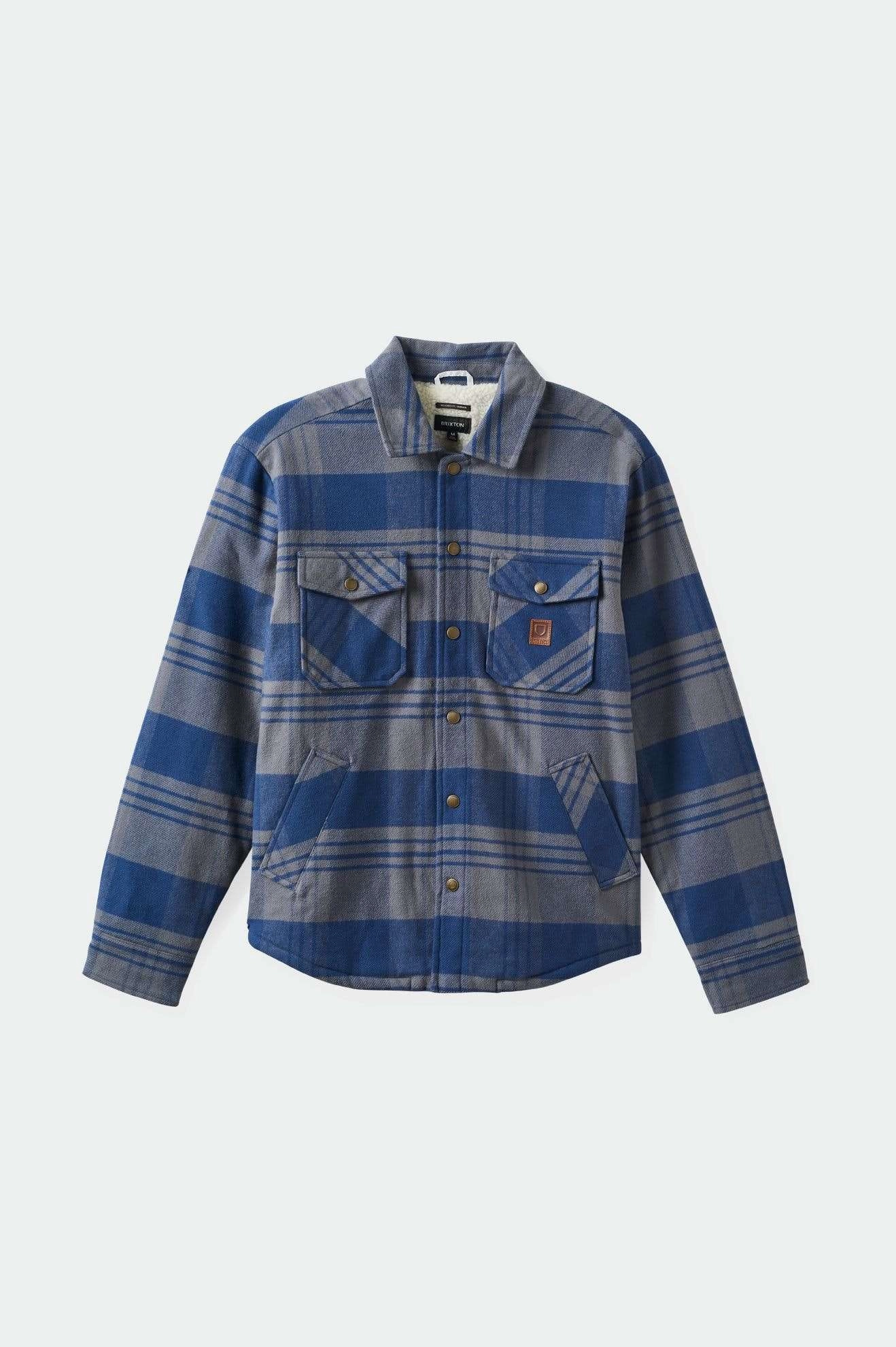 Souvenir Durham Sherpa Lined Jacket - Washed Navy/Beige Plaid