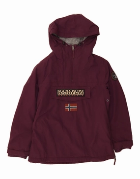 NAPAPIJRI Boys Graphic Hooded Anorak Jacket 15-16 Years XL  Maroon Ceremony FlexibleMovement