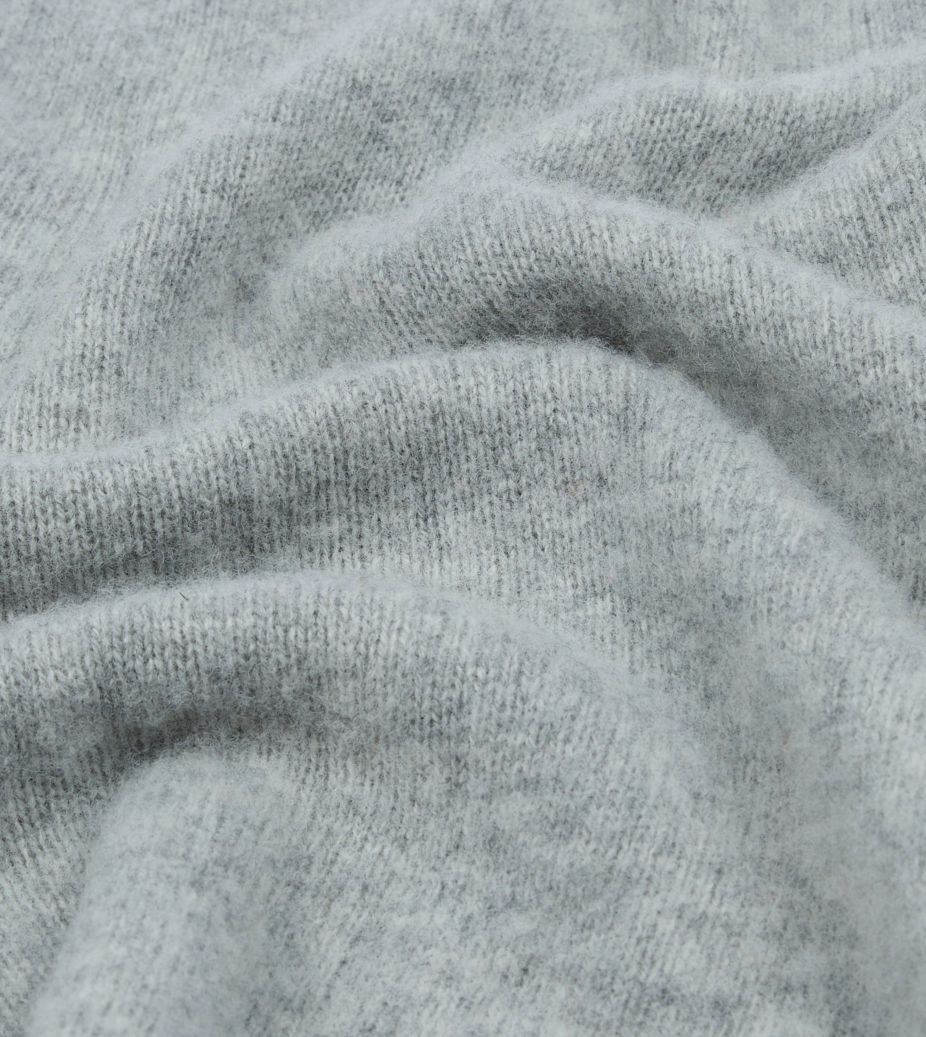 Light Grey Brushed Shetland Crew Neck Jumper Luminous Thread Accents Soft Drape