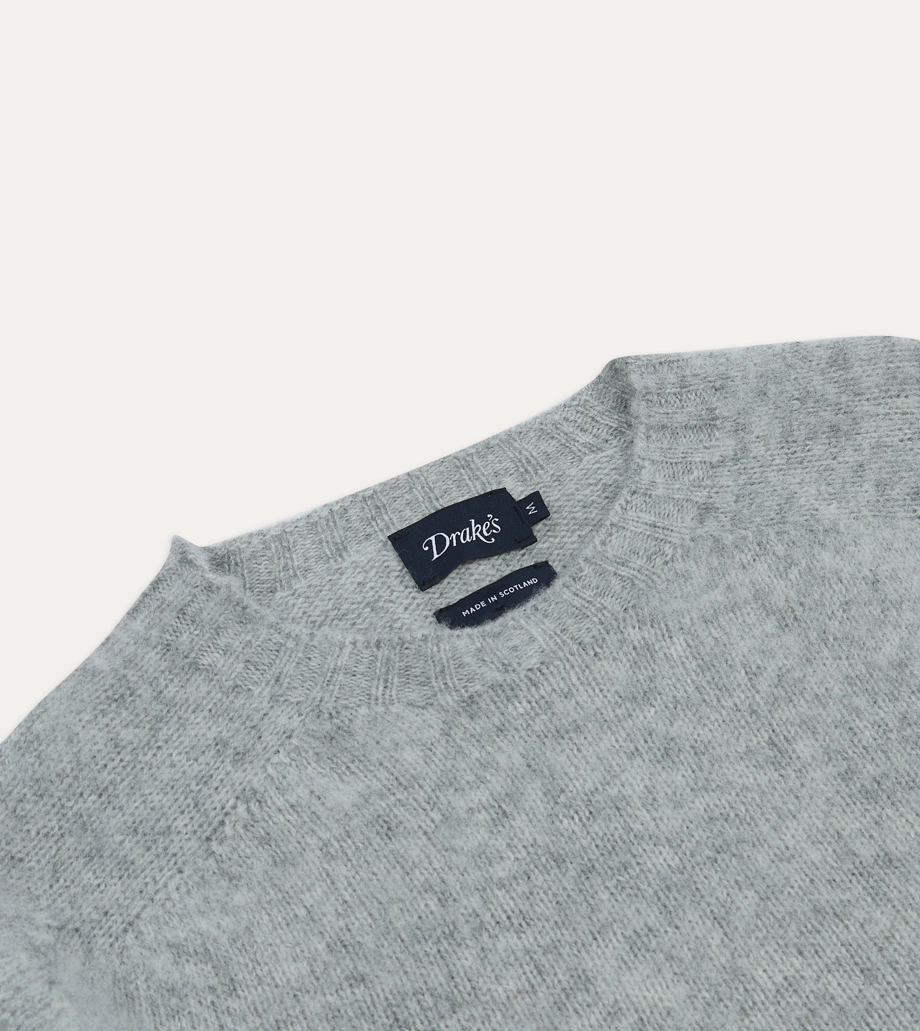 Bold Simplicity Chunky Cable Knit Light Grey Brushed Shetland Crew Neck Jumper