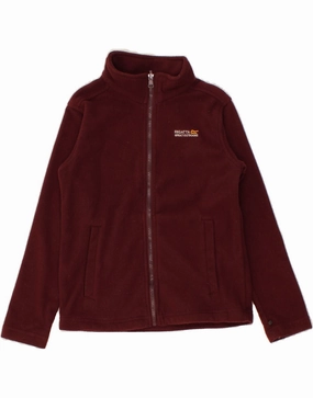 REGATTA Boys Fleece Jacket 9-10 Years Burgundy Polyester Circumstance