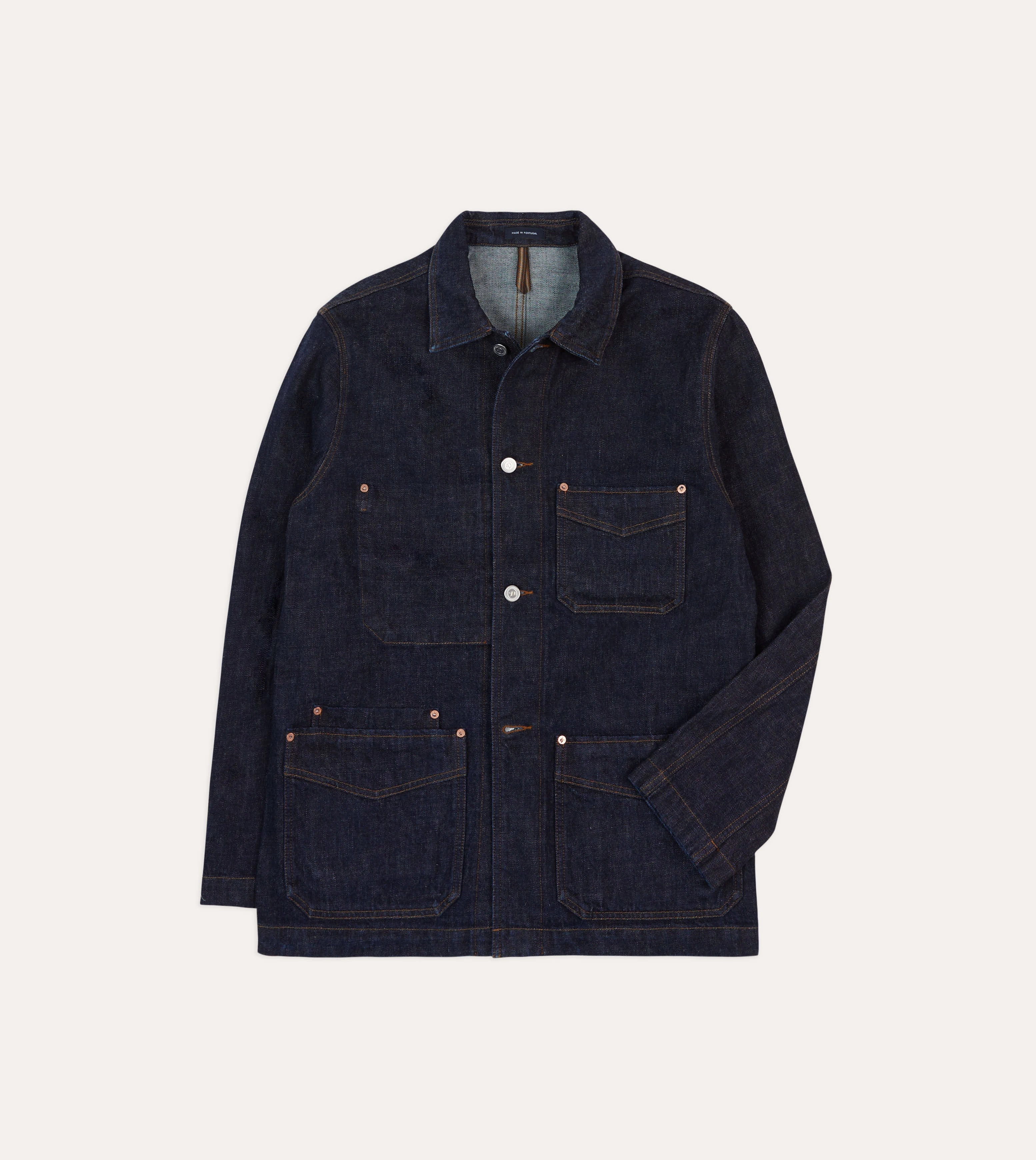Layer Base Perfume Indigo Rinse Denim Five-Pocket Chore Jacket