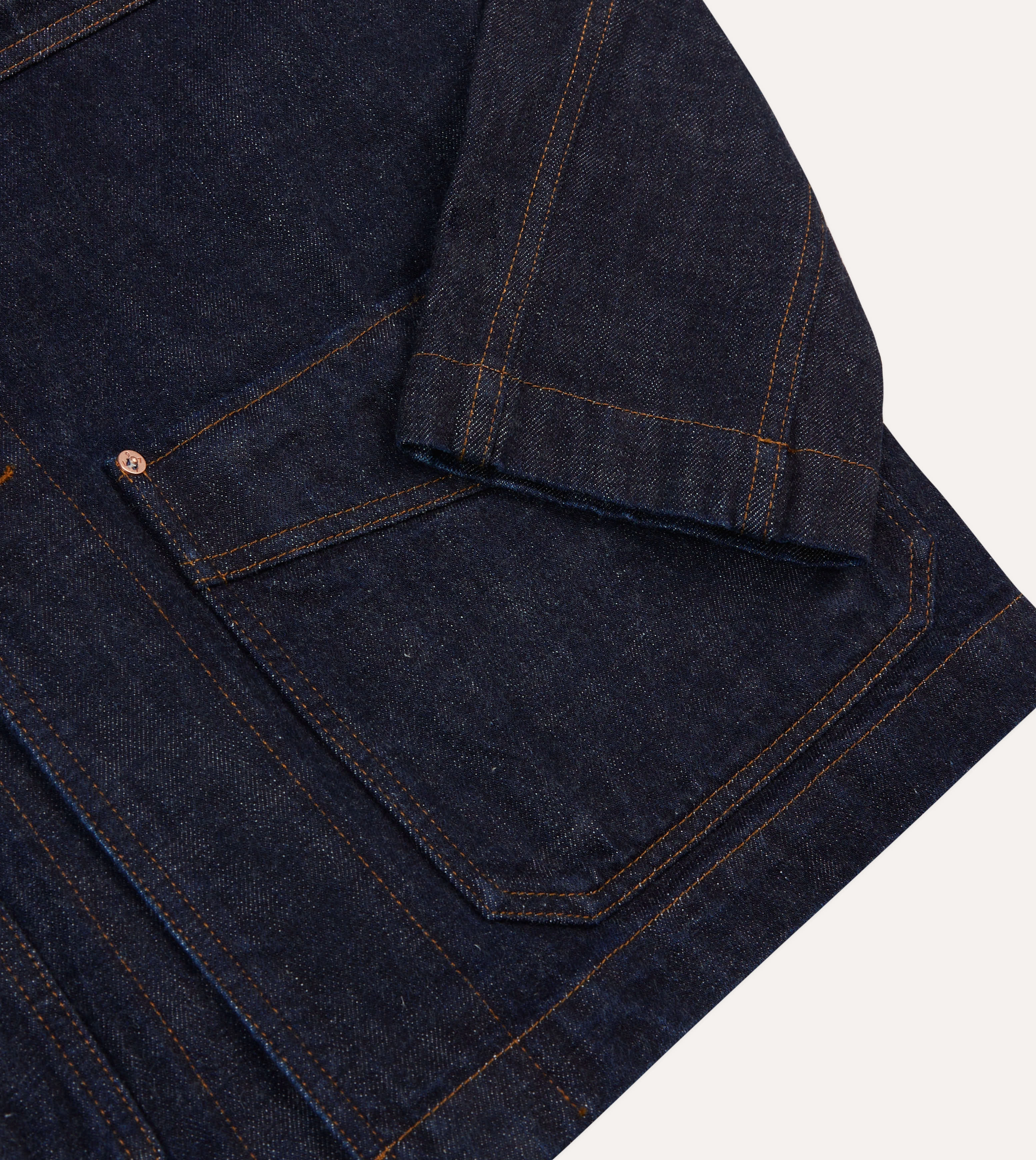 Indigo Rinse Denim Five-Pocket Chore Jacket Valentine's look