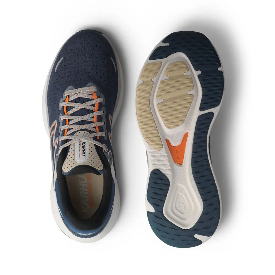 Karhu Men's Mestari Run 1.5 Running Shoes in Titan/Shocking Orange AW25 Elastic Lace System