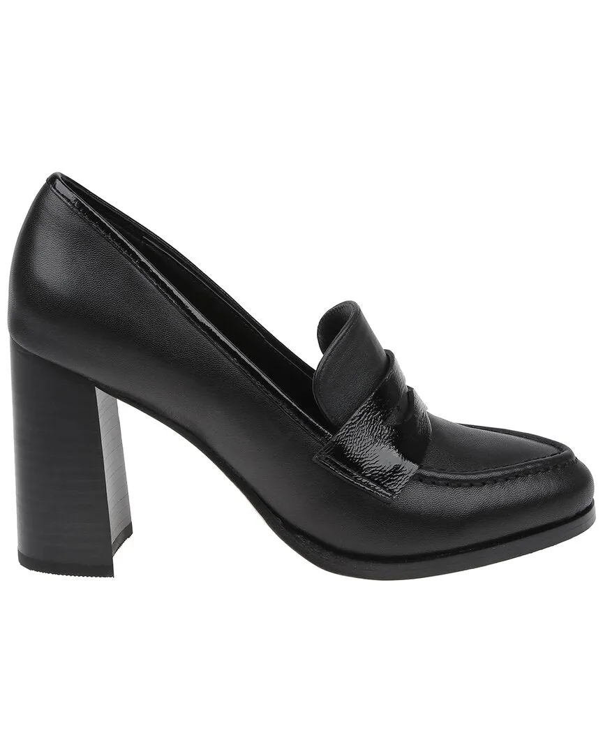 L'AGENCE Blanche Leather Heeled Loafer Practical Sole