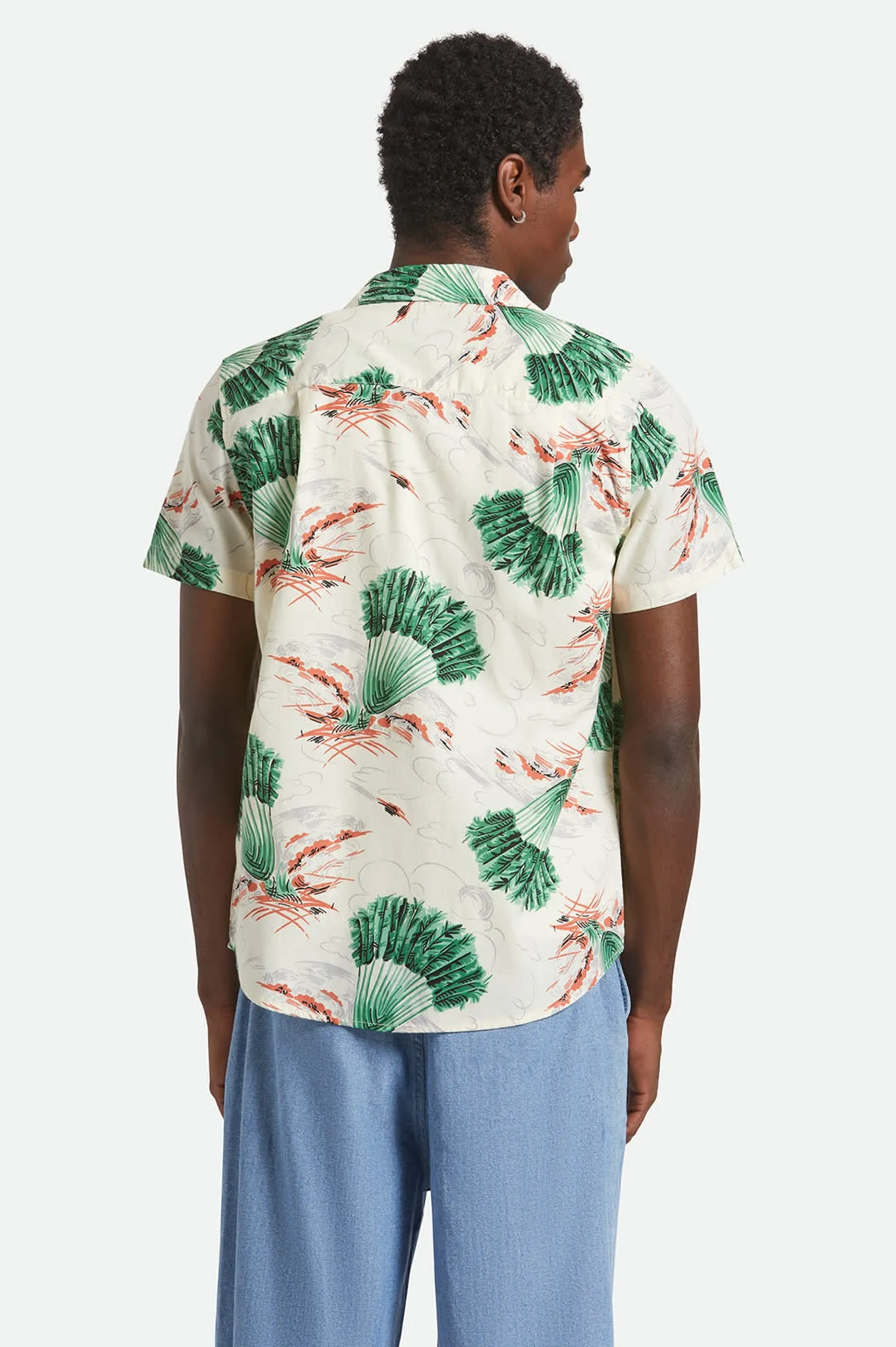 Charter Print S/S Shirt - Vintage Palm Print Professional Look Relaxed Comfort