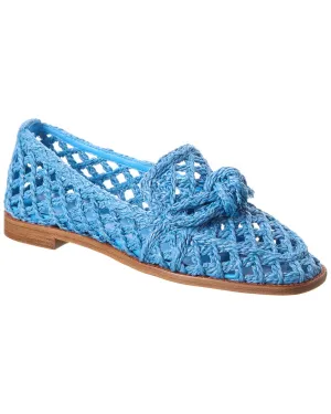 Alexandre Birman Clarita Raffia Flat Open Lane Soft Comfort Fit