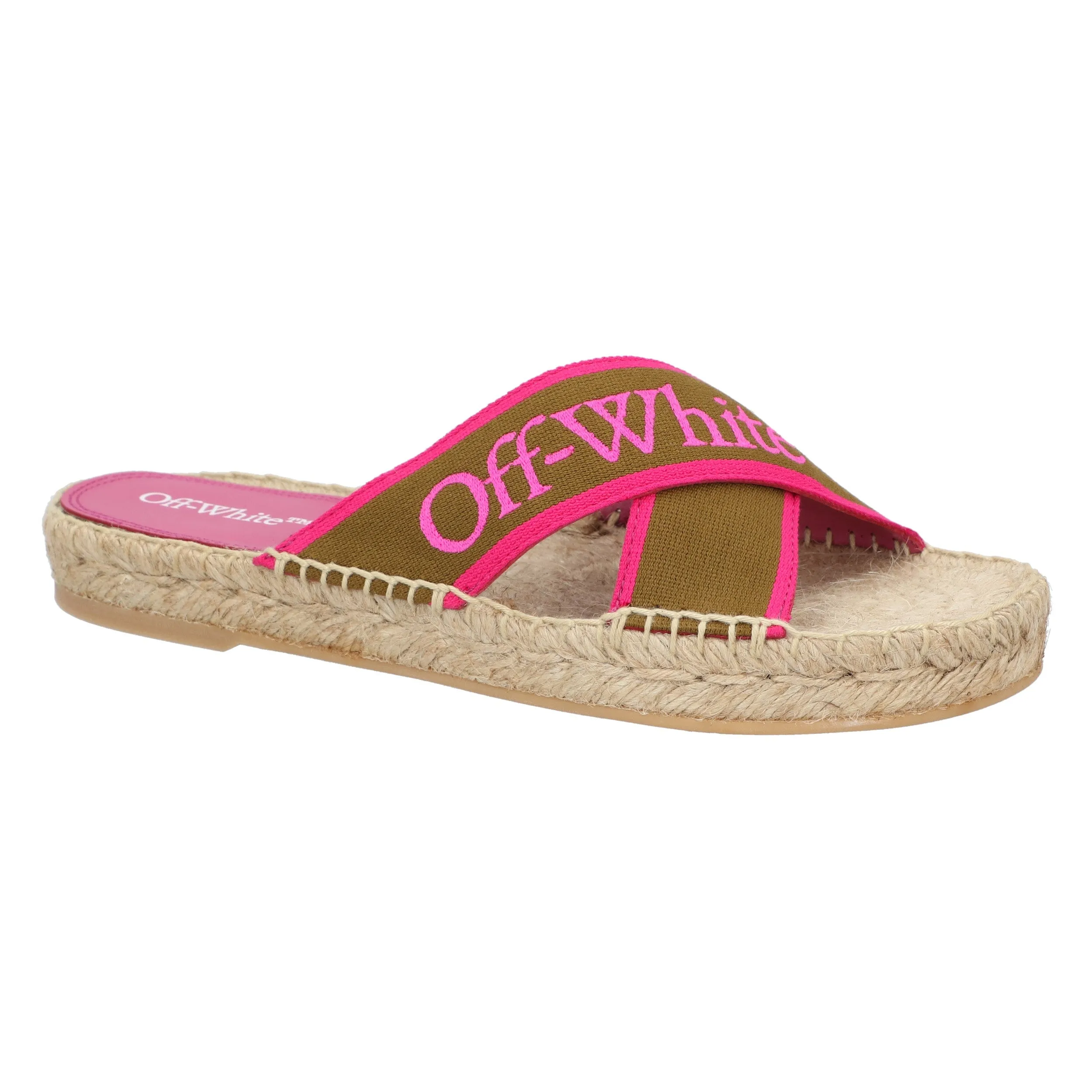 Street Pulse Trendy Sole Off White Green Cotton Espadrilles