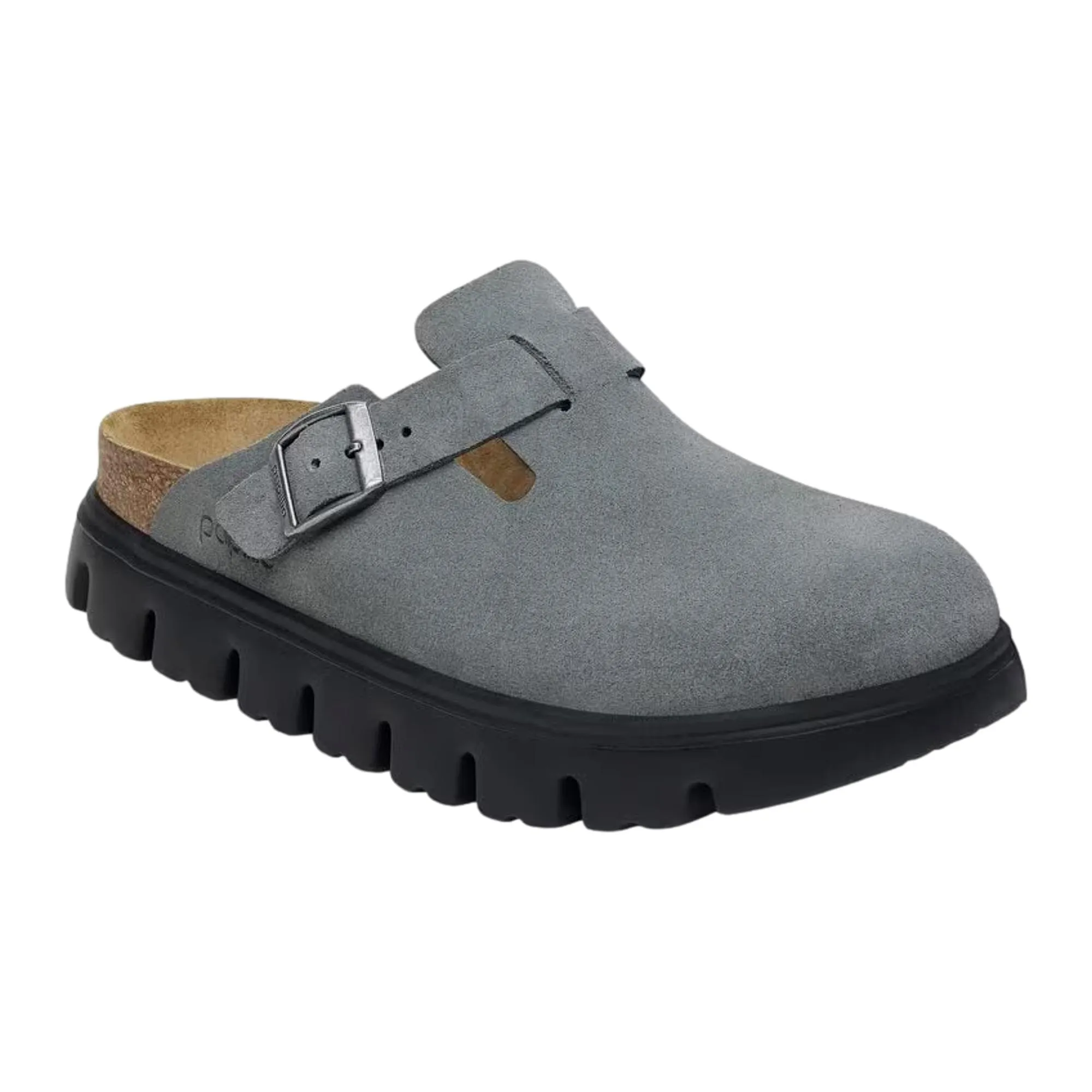 Birkenstock Boston Pap Chunky Basalt Gray / Black  1029142 Women's Pure Flow Smooth Steps