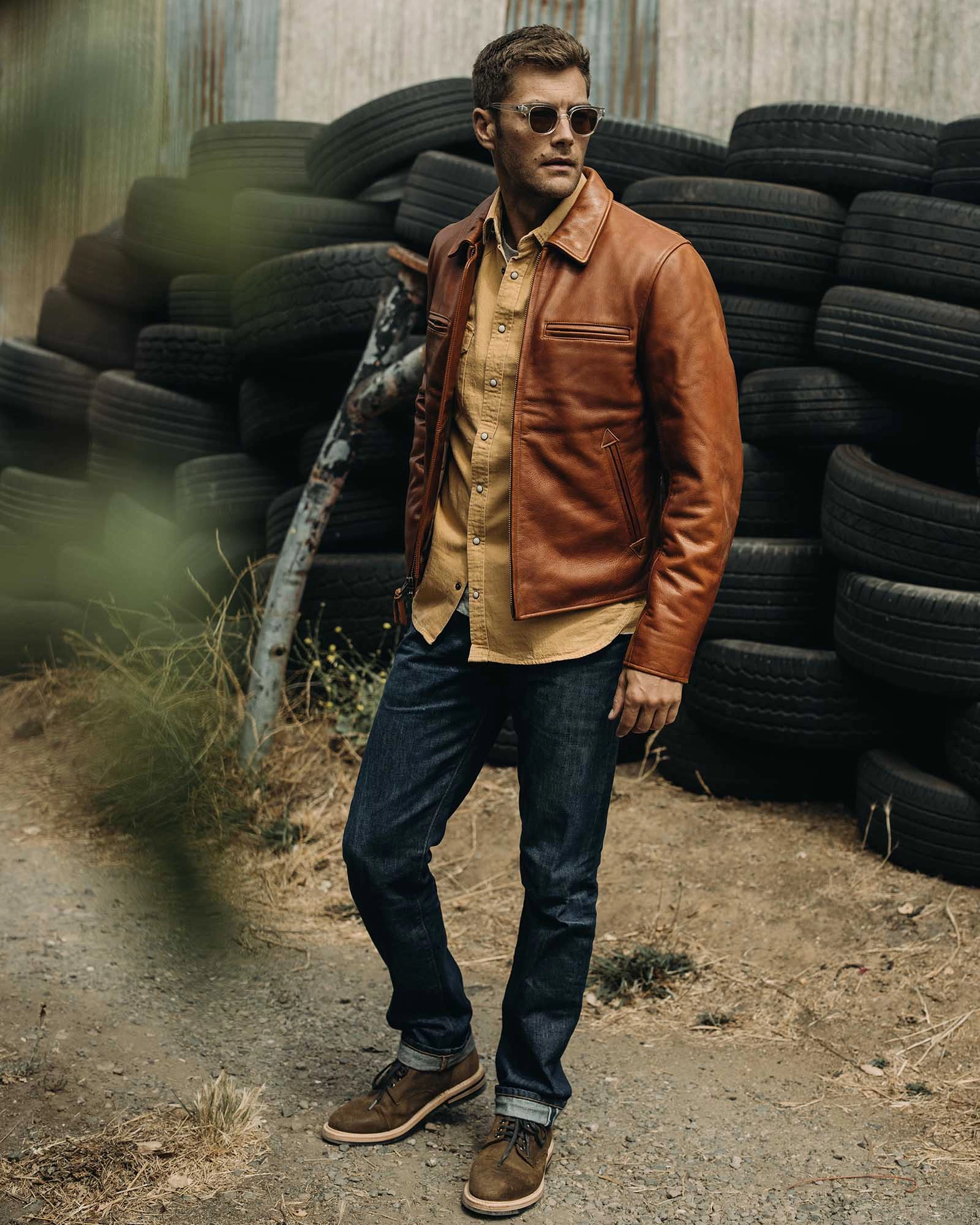 suitable for beach vacations The Moto Jacket in Whiskey Steerhide