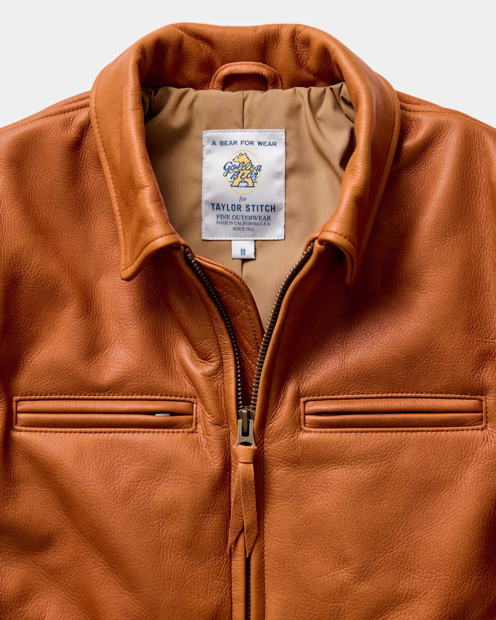 The Moto Jacket in Whiskey Steerhide Sporty Shield Travel Ready