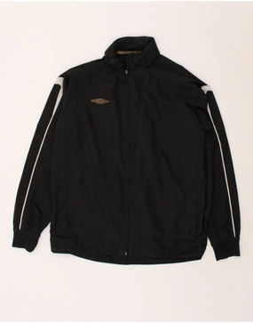 UMBRO Boys Hooded Rain Jacket 13-14 Years XL  Black All Weather Performance Universal Size Adaptation