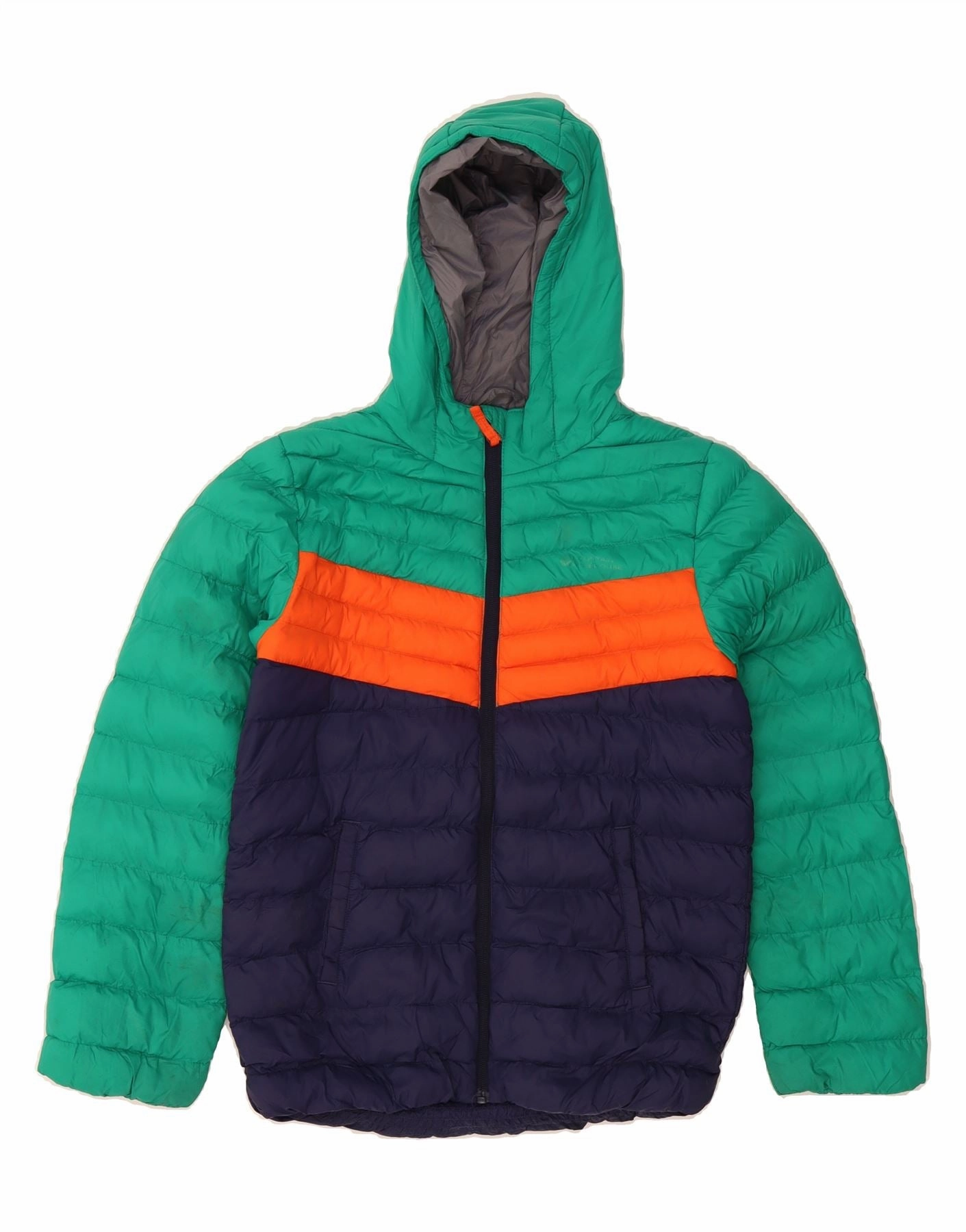 Adventure Wear Charm MOUNTAIN WAREHOUSE Boys Hooded Padded Jacket 11-12 Years Green Colourblock