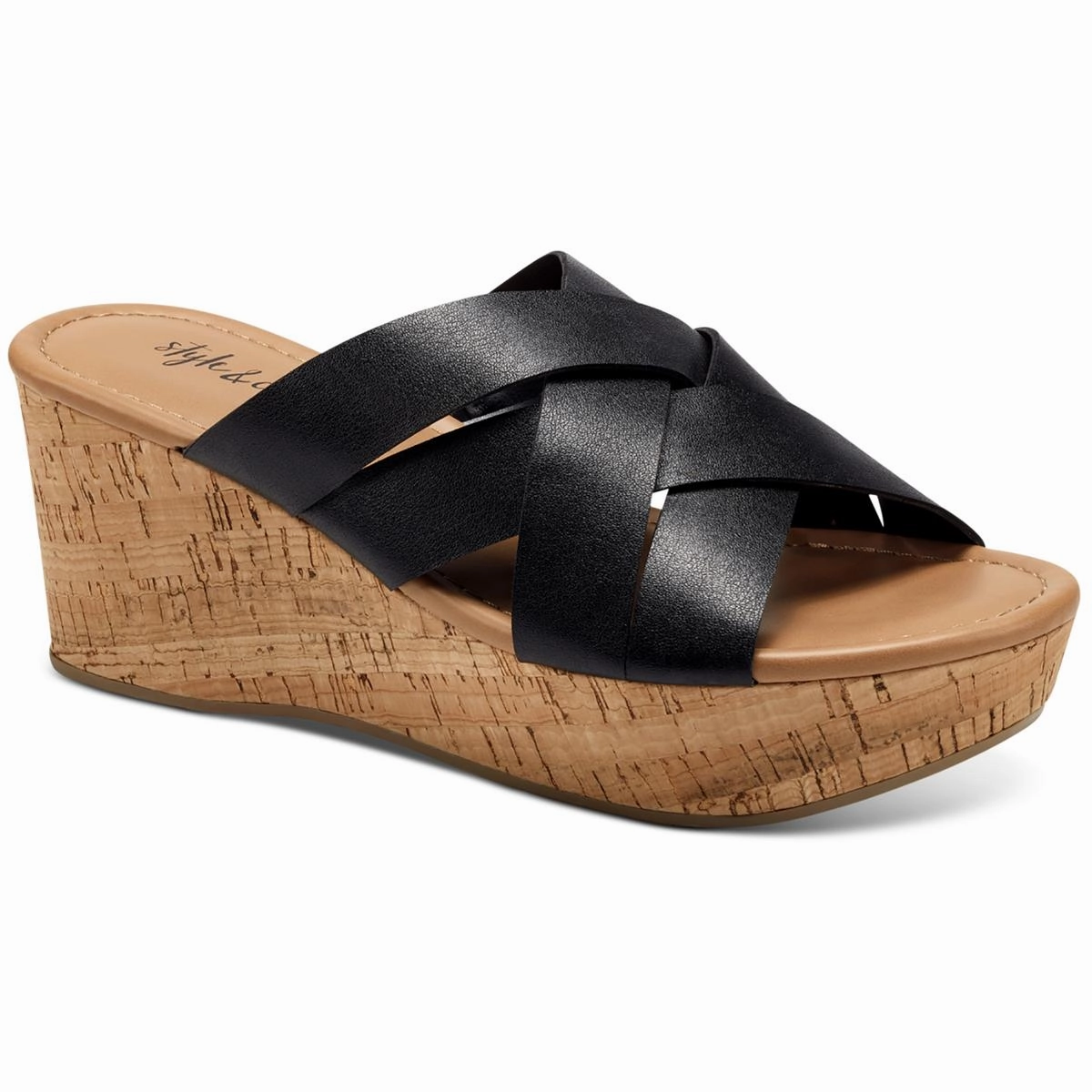 VIOLETTE Womens Cork Wedge Sandals Sharp Point Height Form