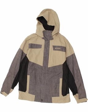 Commodity COLUMBIA Boys Interchange Rain Jacket 15-16 Years XL Grey Colourblock
