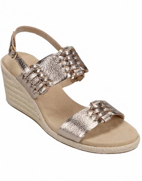 Sturdy Balance Women's Laleh Espadrille Wedge Sandal In Shell Graine