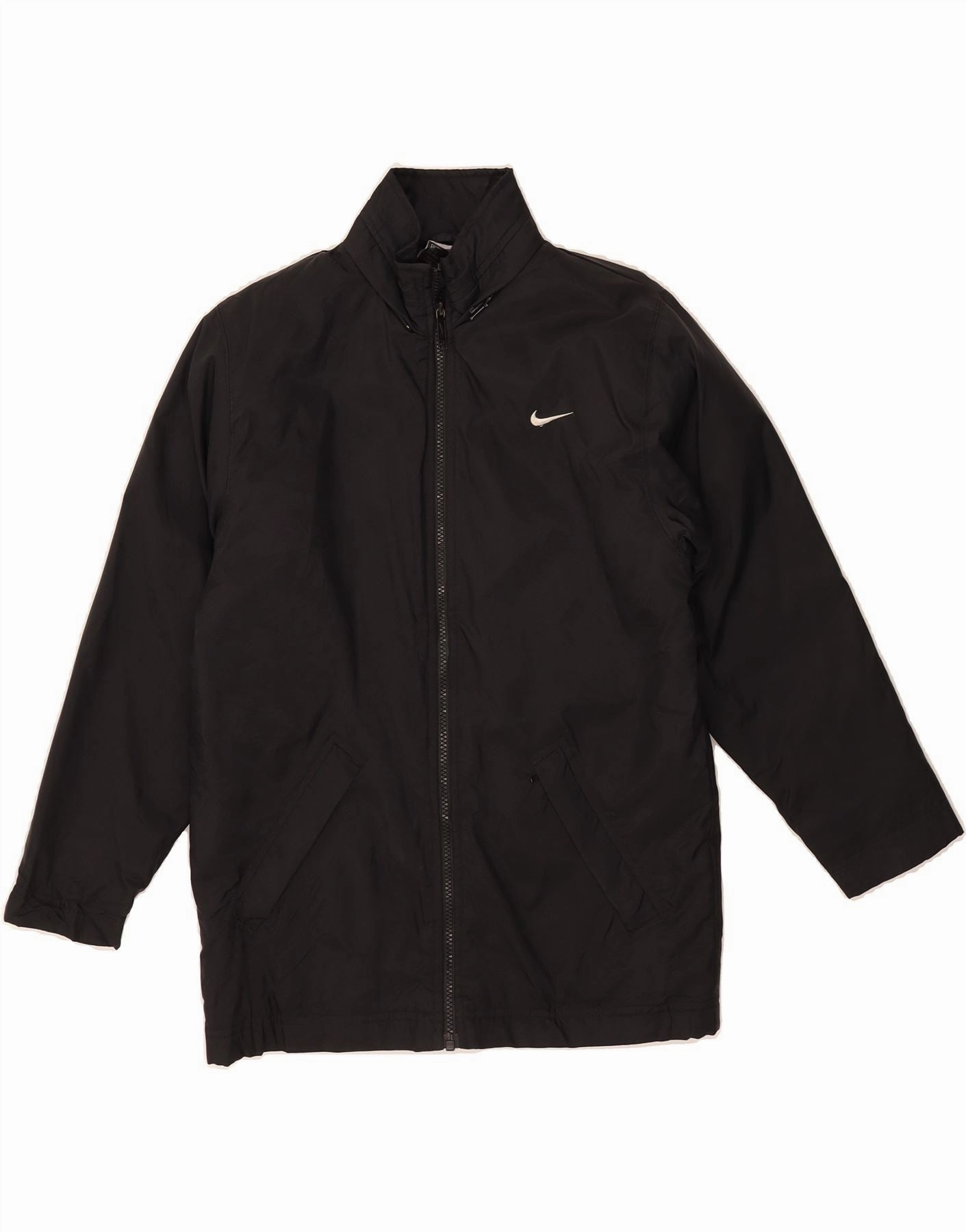 NIKE Boys Graphic Windbreaker Jacket 11-12 Years Medium  Black Nylon Disseminate