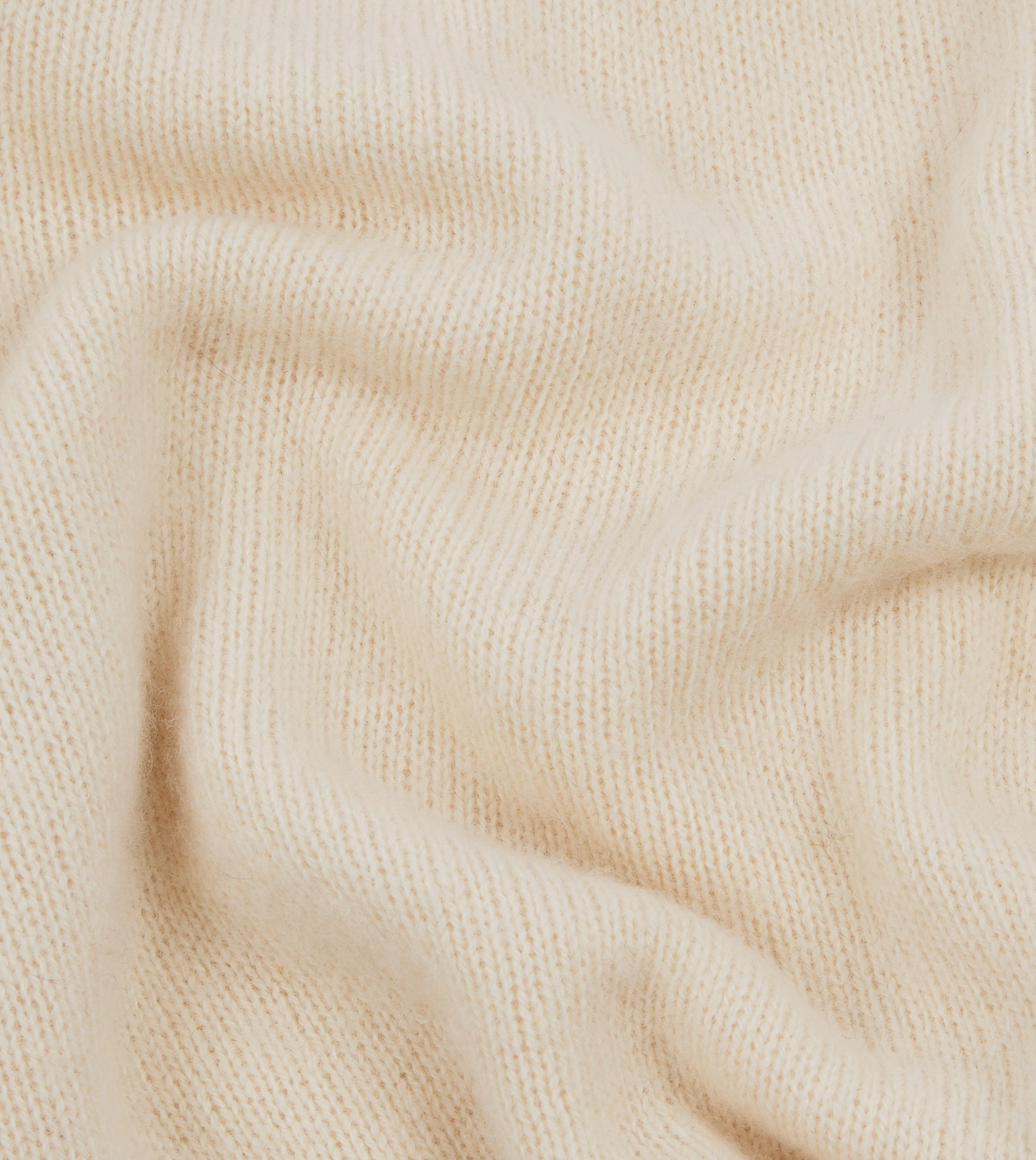 Ecru Brushed Shetland Crew Neck Jumper Water Repellent Finish