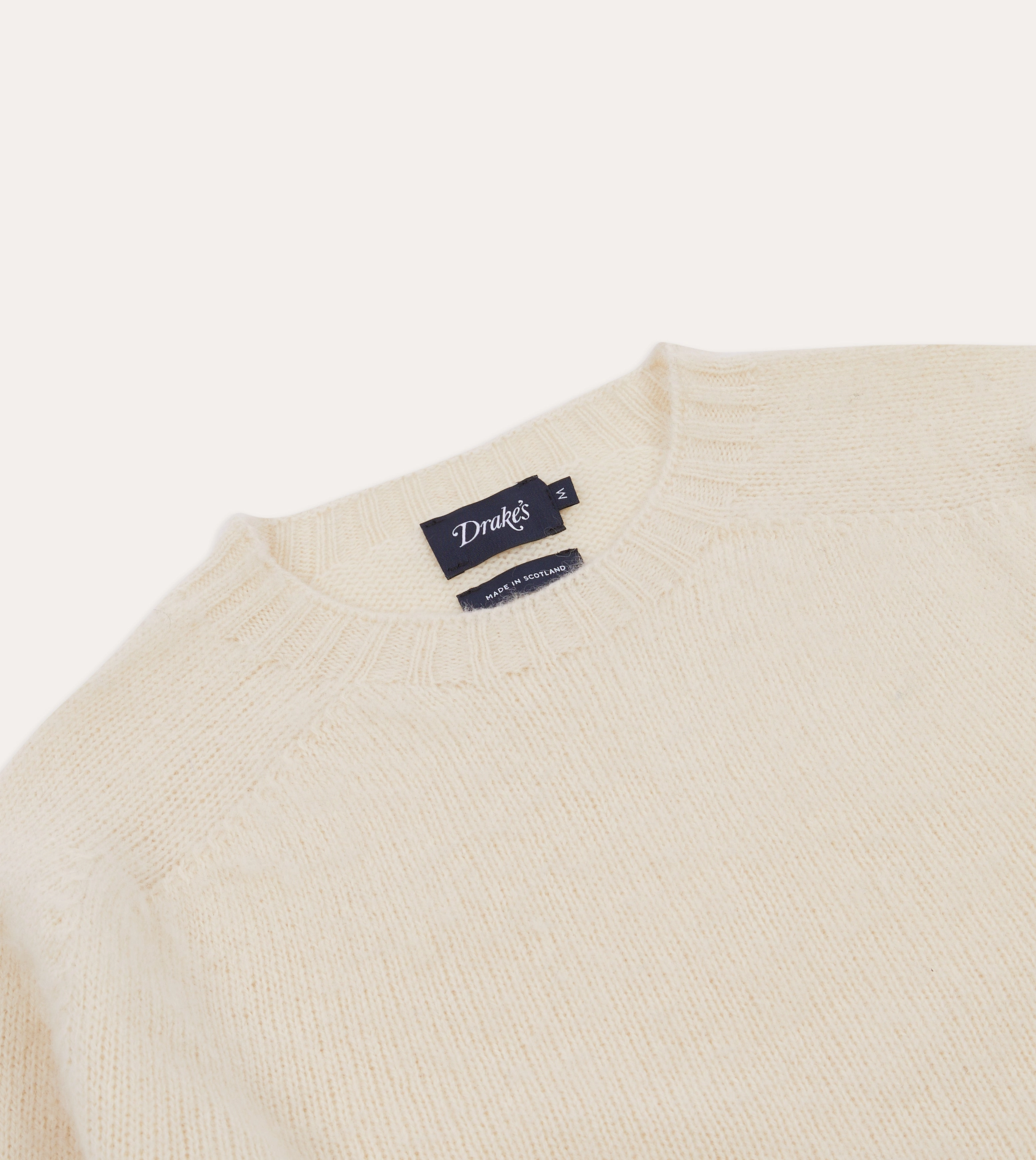 Ecru Brushed Shetland Crew Neck Jumper Seasonal Comforted