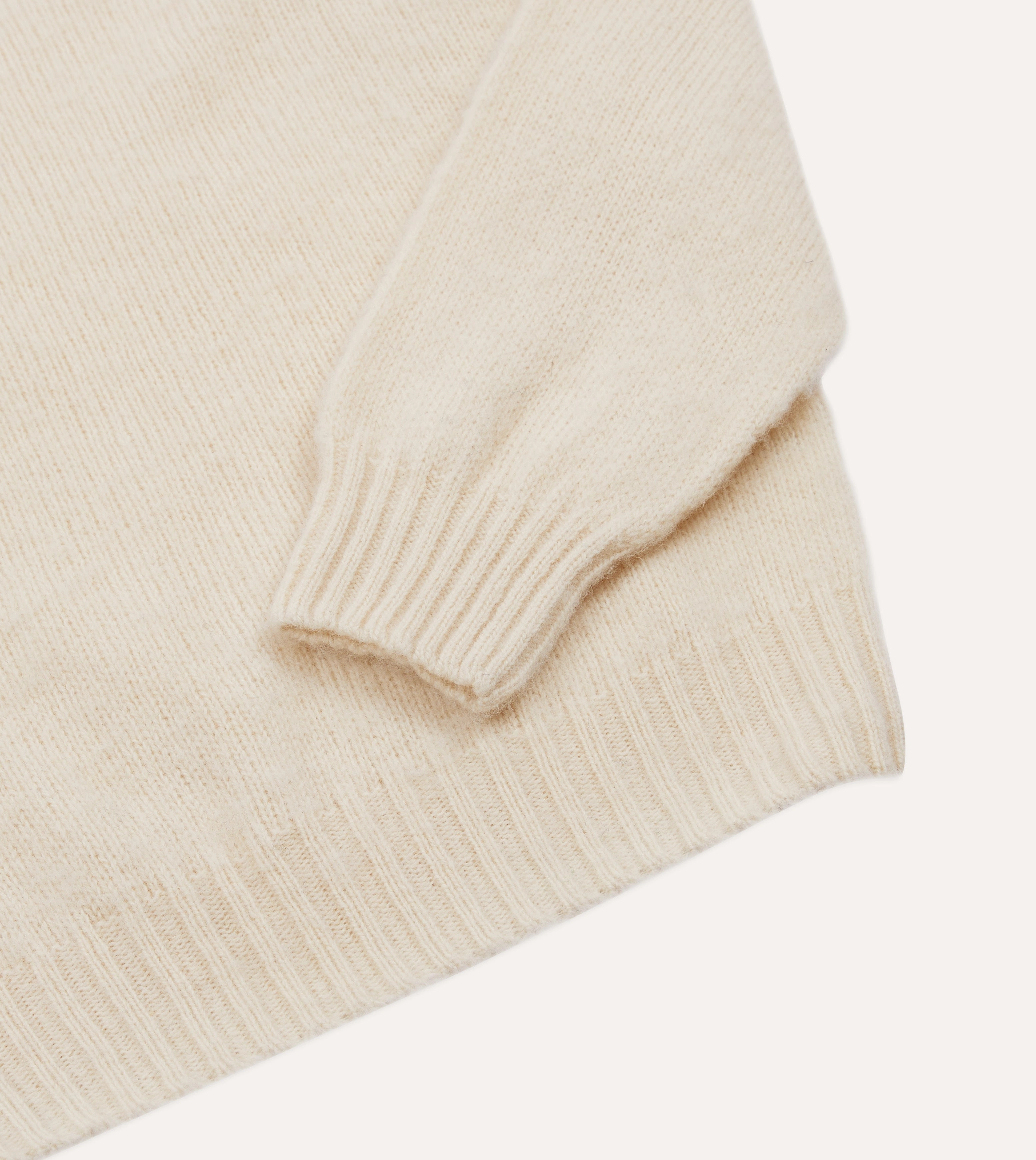 Ecru Brushed Shetland Crew Neck Jumper Drop Shoulder