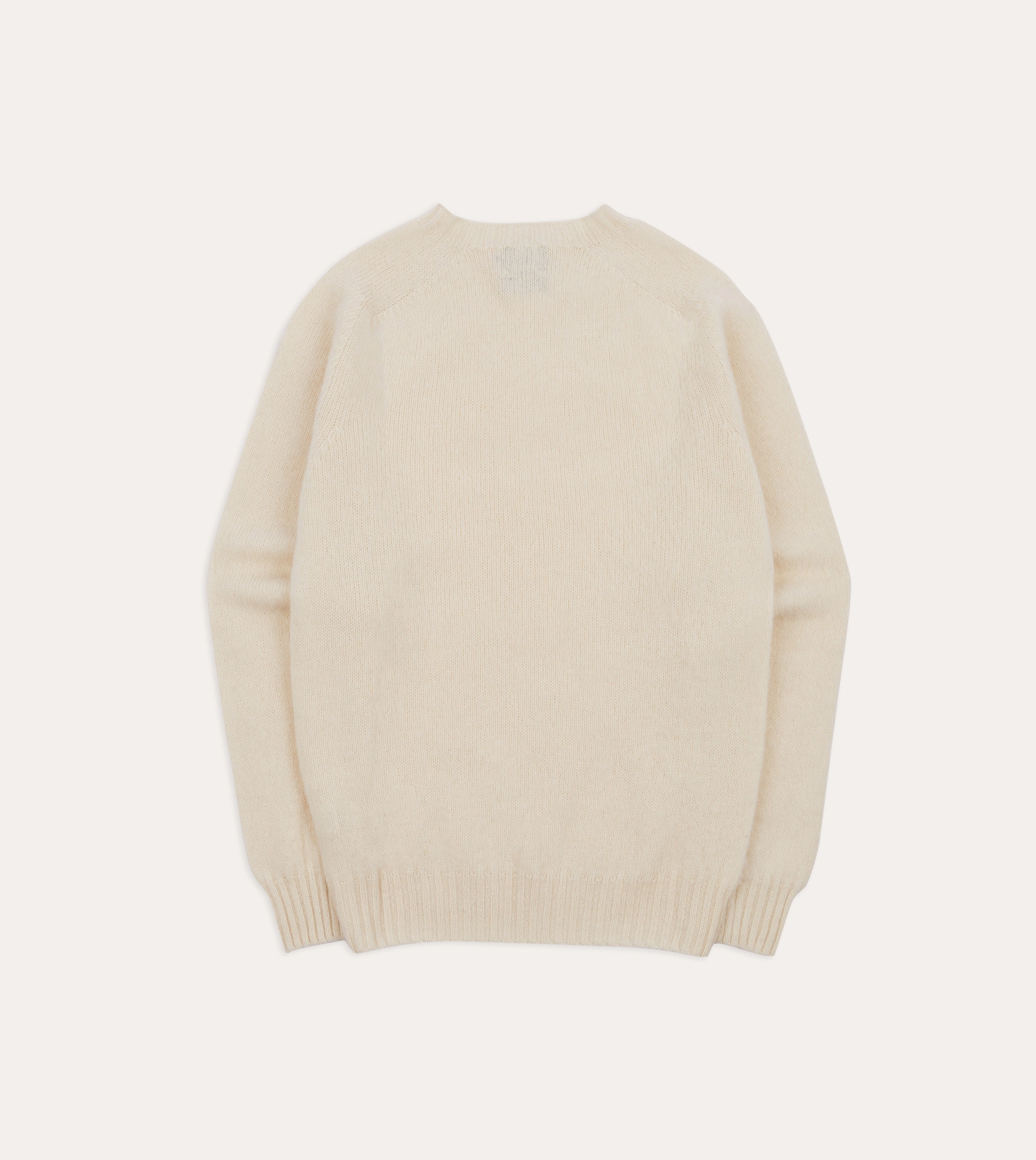 Microfiber softness Ecru Brushed Shetland Crew Neck Jumper