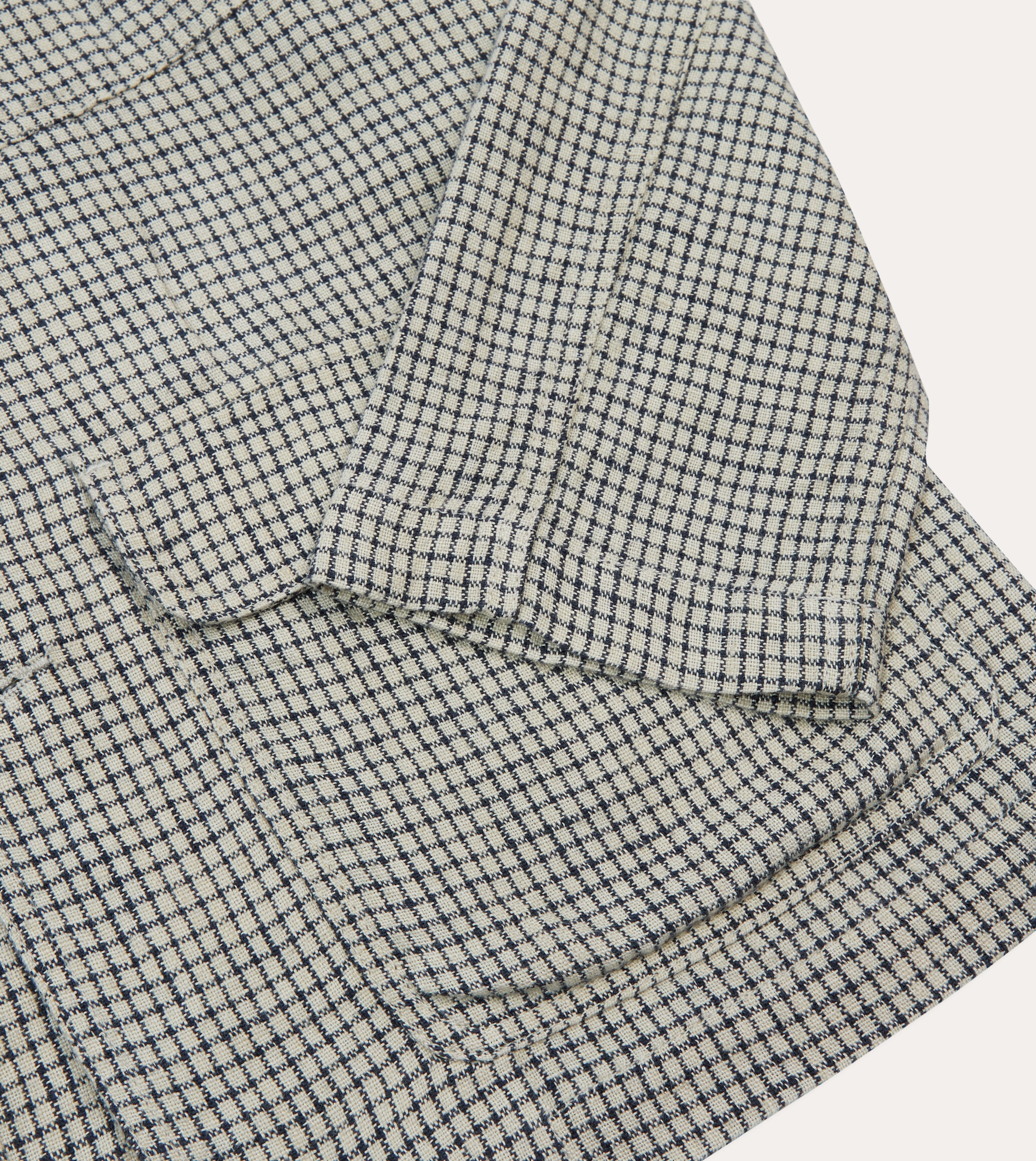 Ecru Check Linen Forestiere Jacket Sticker
