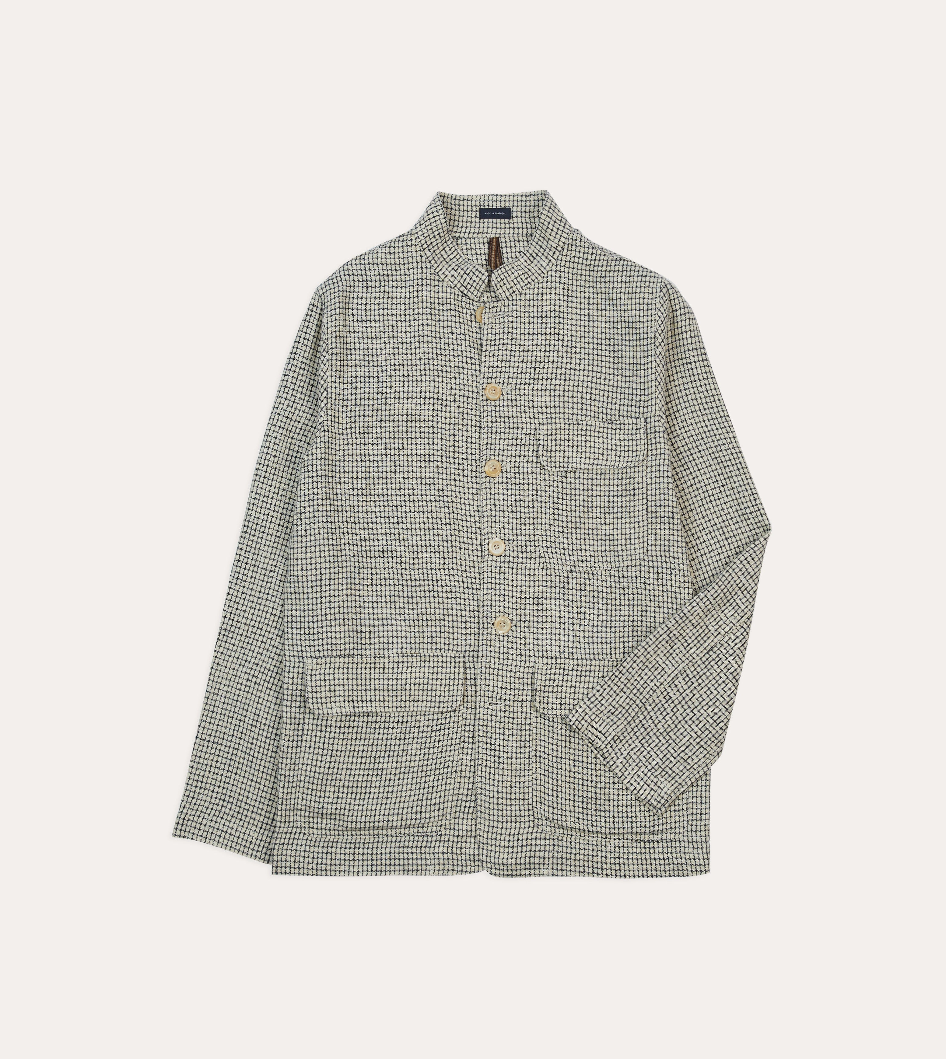 TearResistant Ripstop Nylon Ecru Check Linen Forestiere Jacket