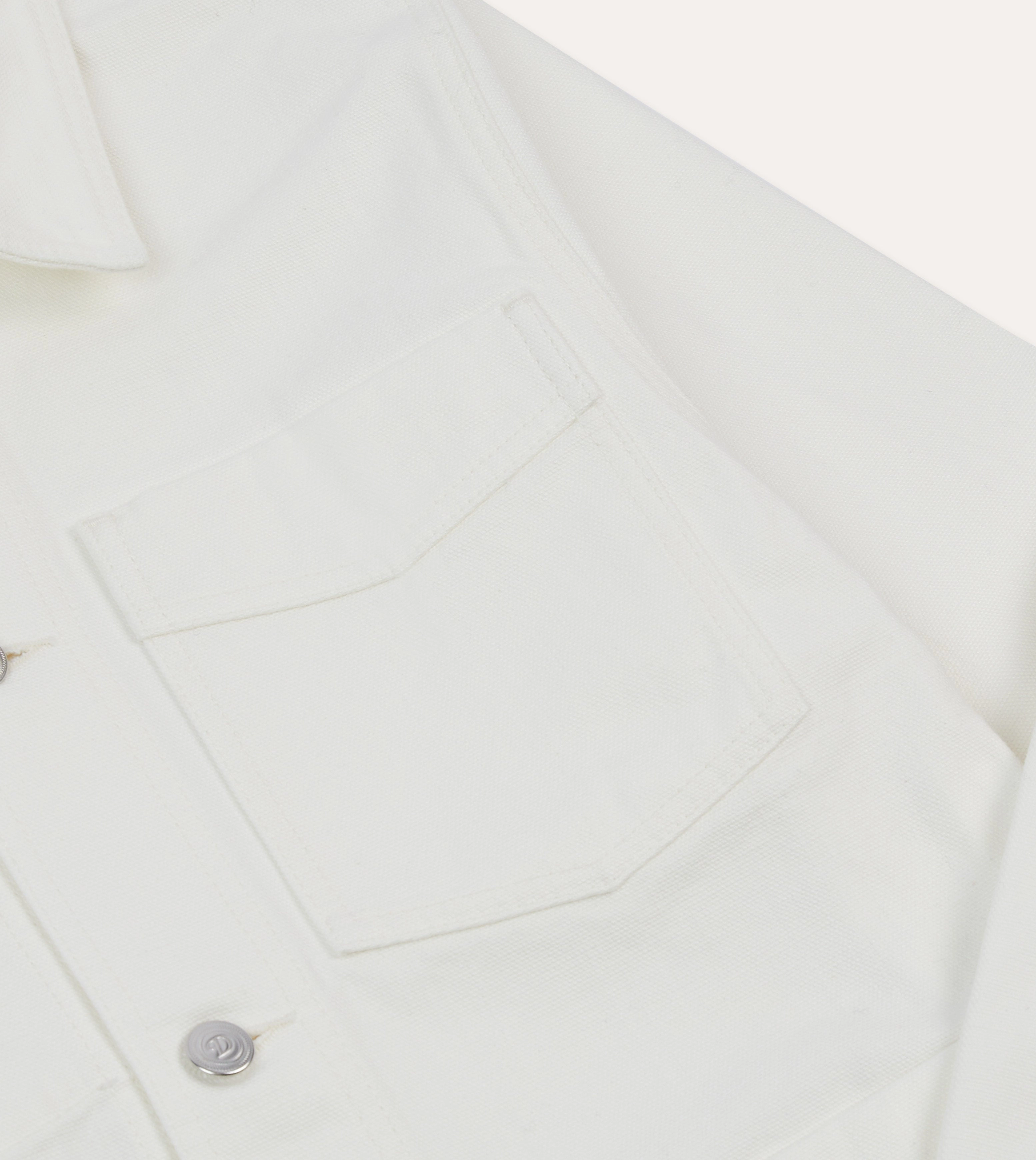 Ecru Cotton Canvas Work Jacket suitable for exercise Internal Security Pocket