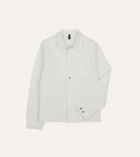 Beach Holiday Ecru Cotton Canvas Work Jacket