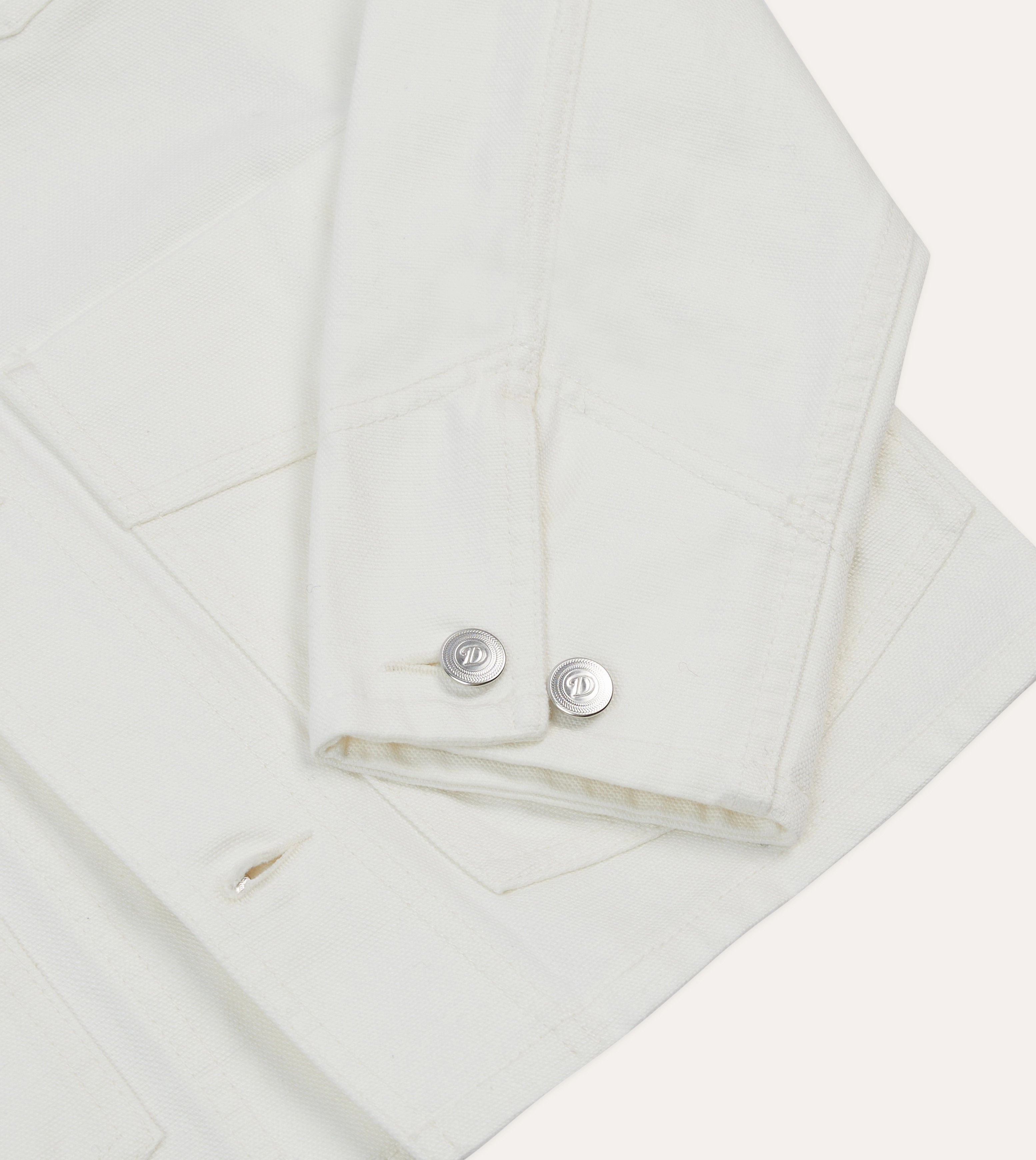 Ecru Cotton Canvas Work Jacket comfort enhancer