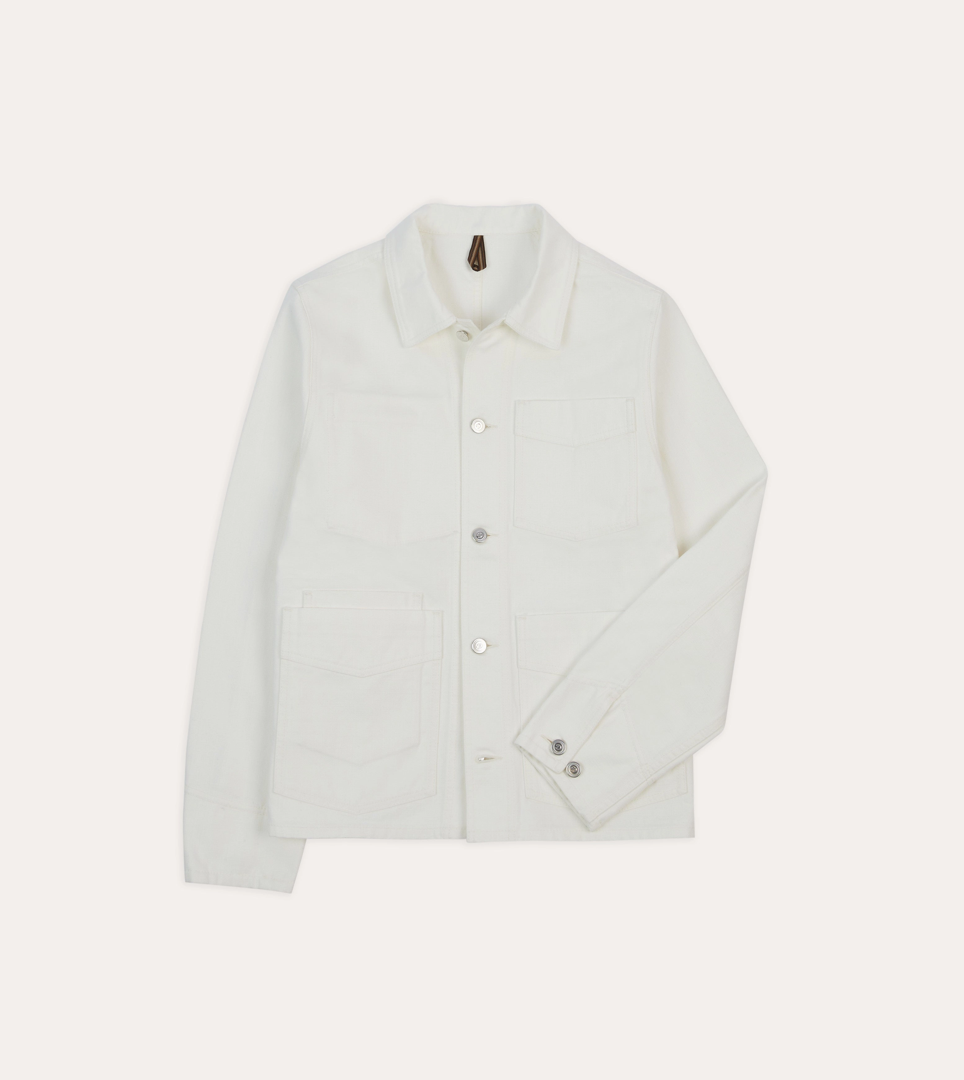 Beach Holiday Ecru Cotton Canvas Work Jacket