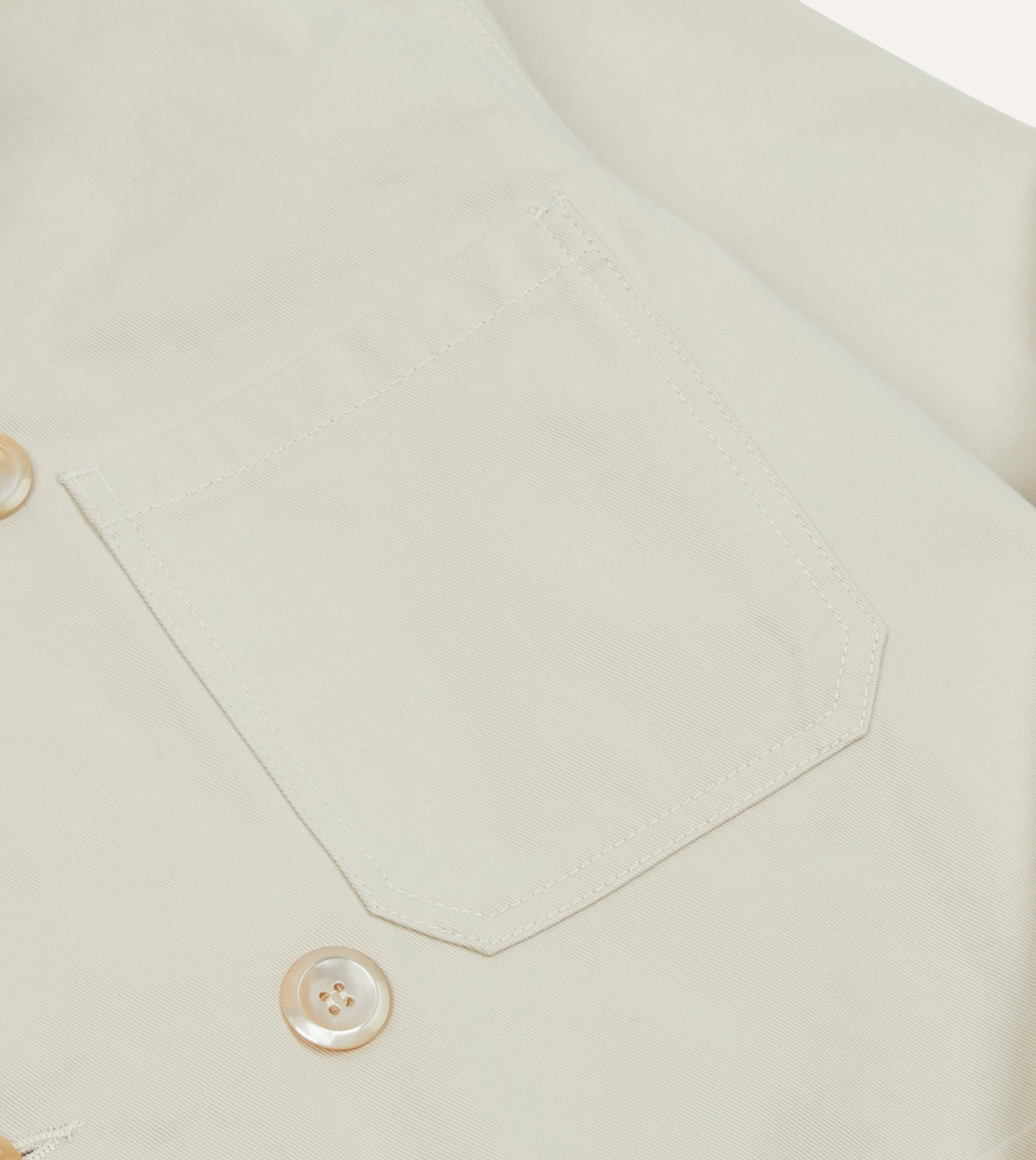 Cozy Core Ecru Cotton Double-Breasted Chore Coat