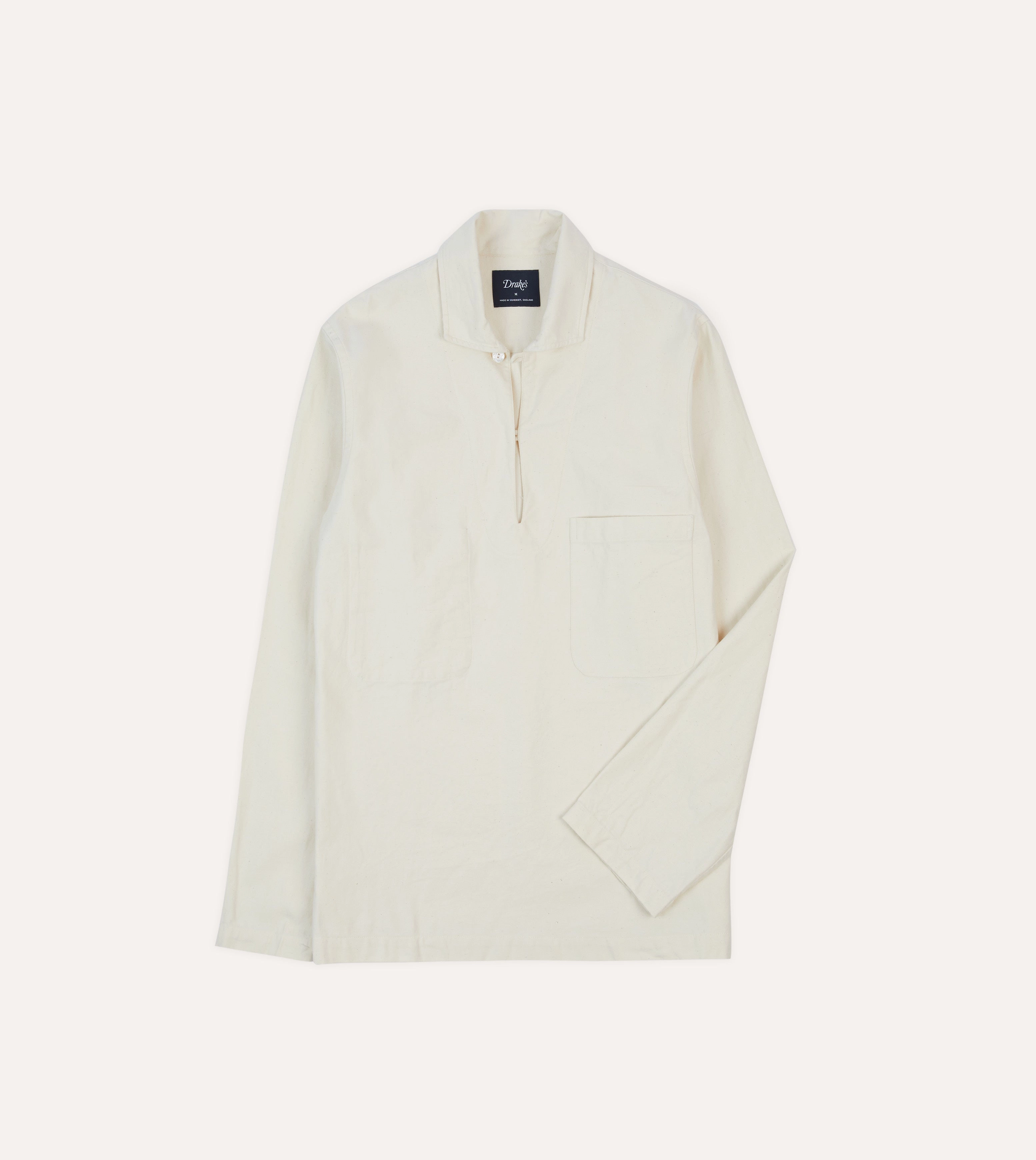 Trendsetting Cultural Inspired Ecru Cotton Twill Smock