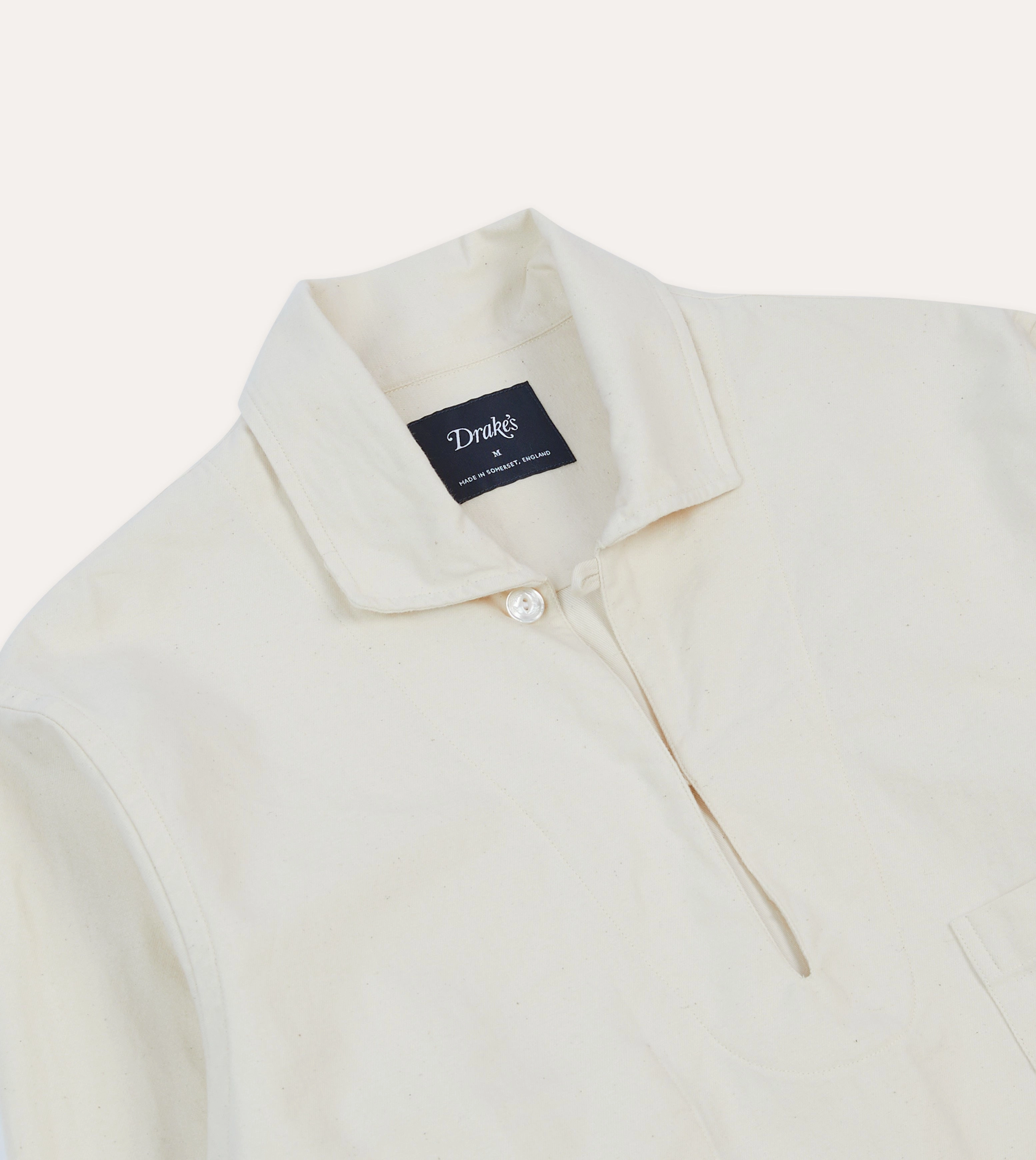 Ecru Cotton Twill Smock Advanced Moisture Management Double Stitched Hems