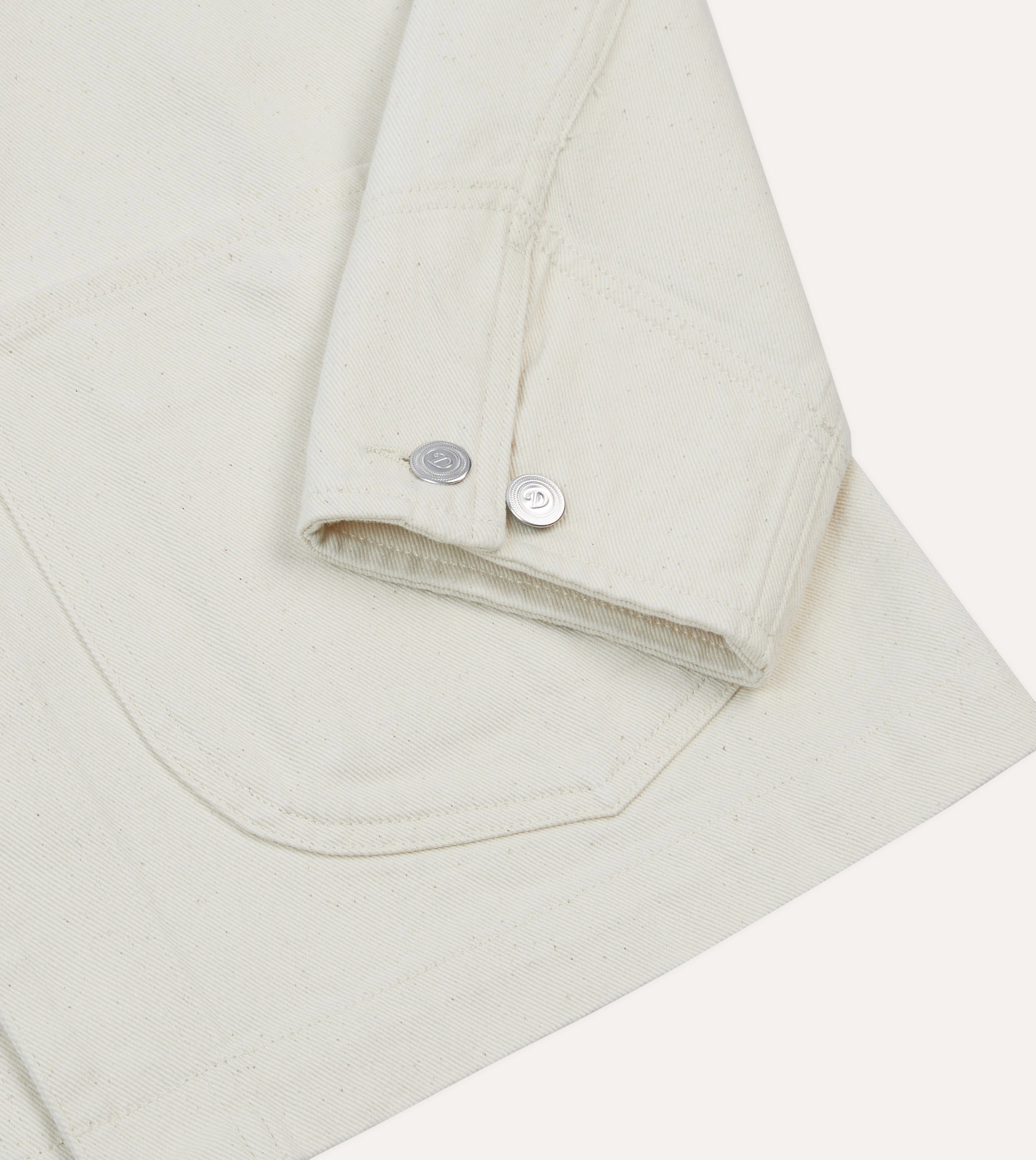 suitable for city tours Ecru Denim Western Chore Jacket