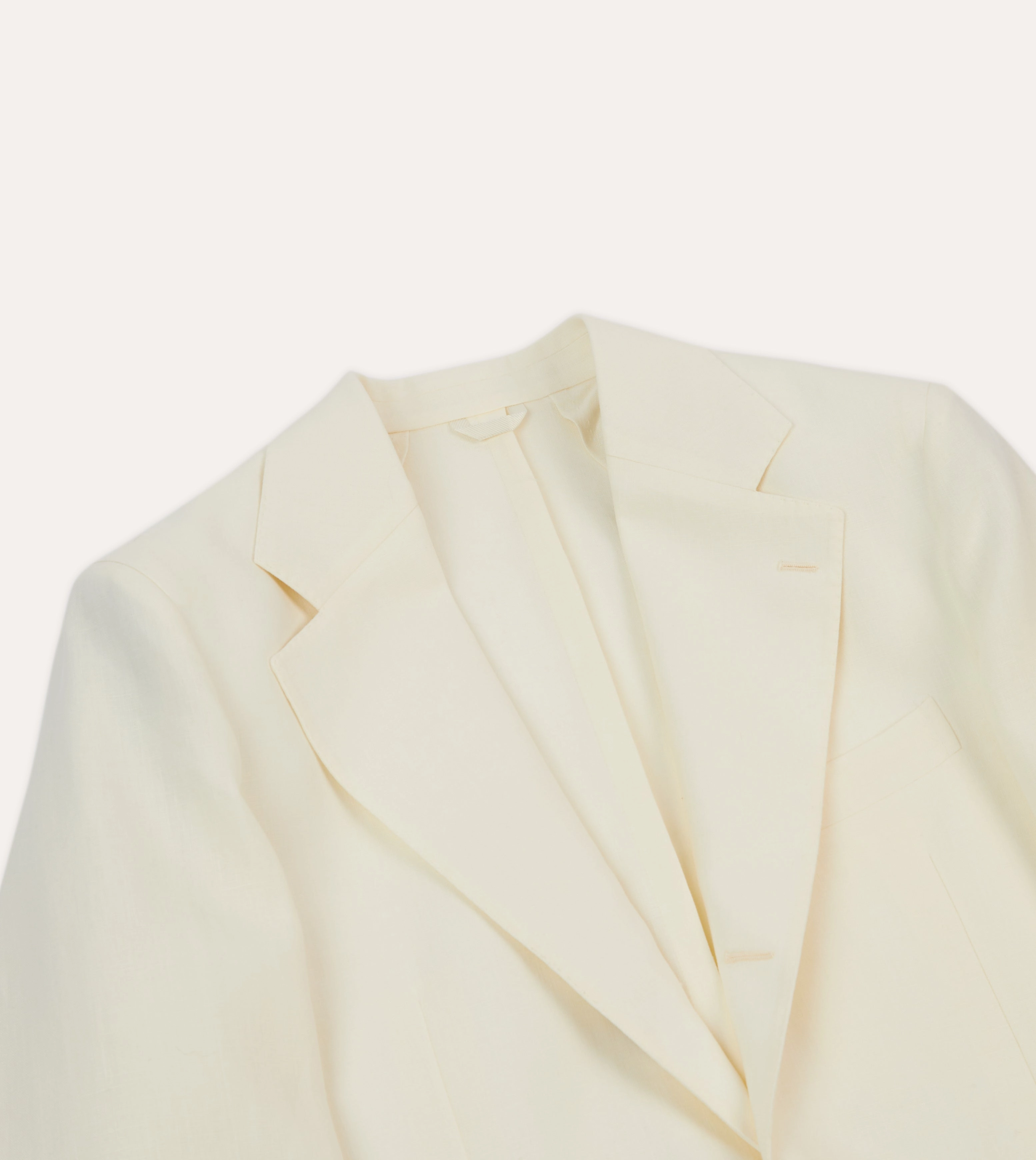 Durable stitching details Ecru Irish Linen Tailored Jacket
