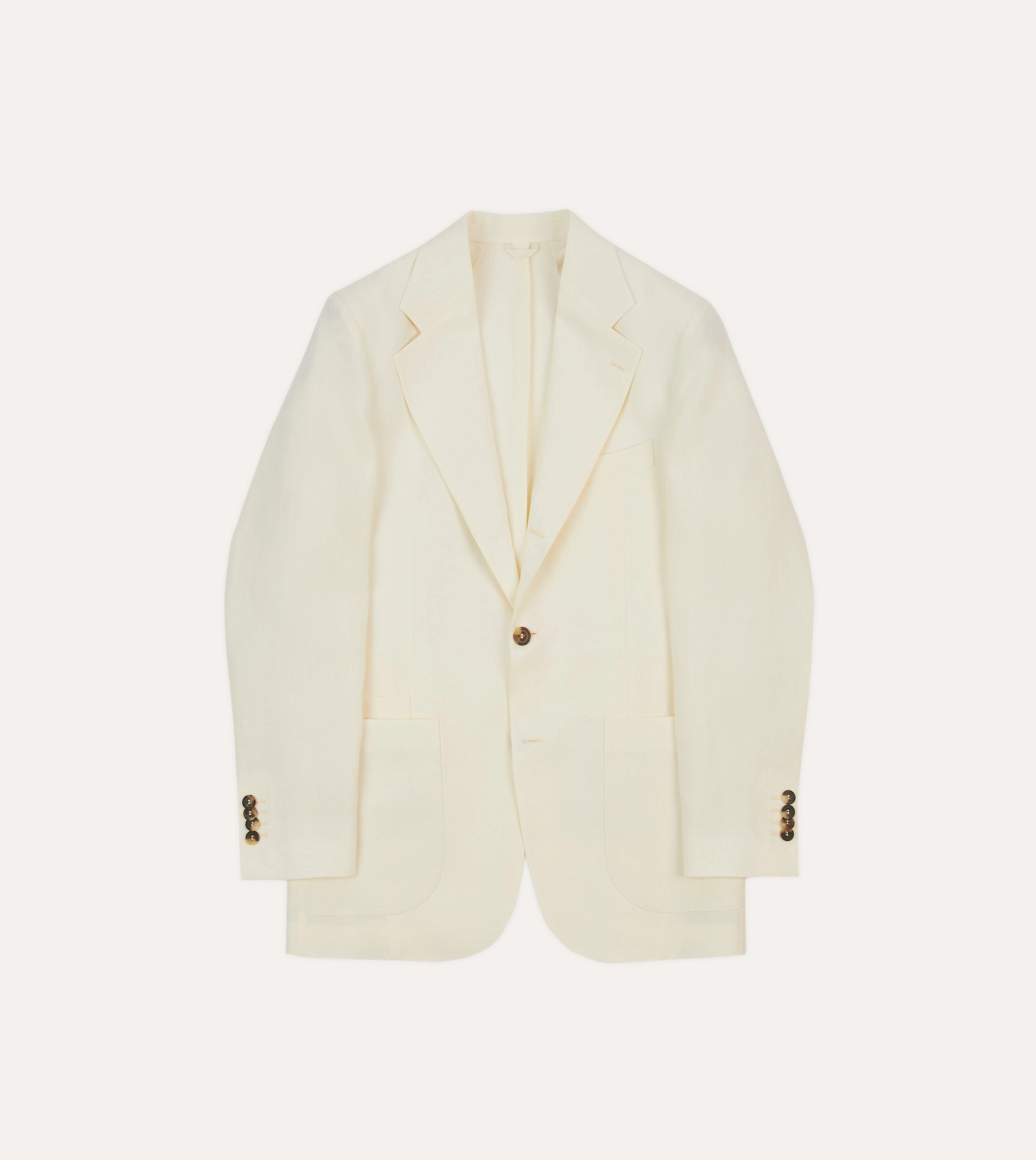 Custom Tailored Chic Layers Ecru Irish Linen Tailored Jacket