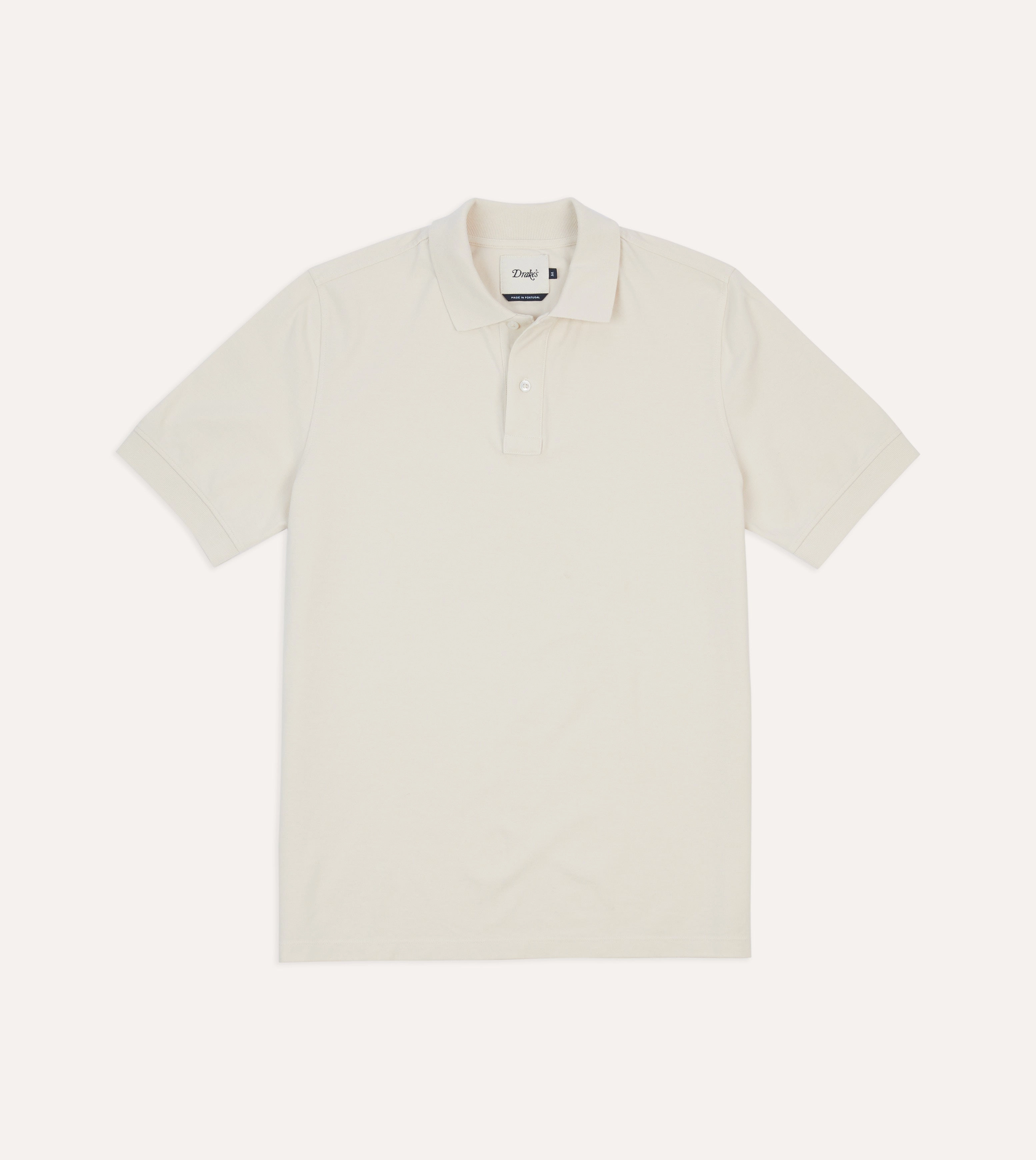 weekday wear Easy to Carry Ecru Piqu?? Cotton Polo Shirt