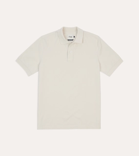 weekday wear Easy to Carry Ecru Piqu?? Cotton Polo Shirt
