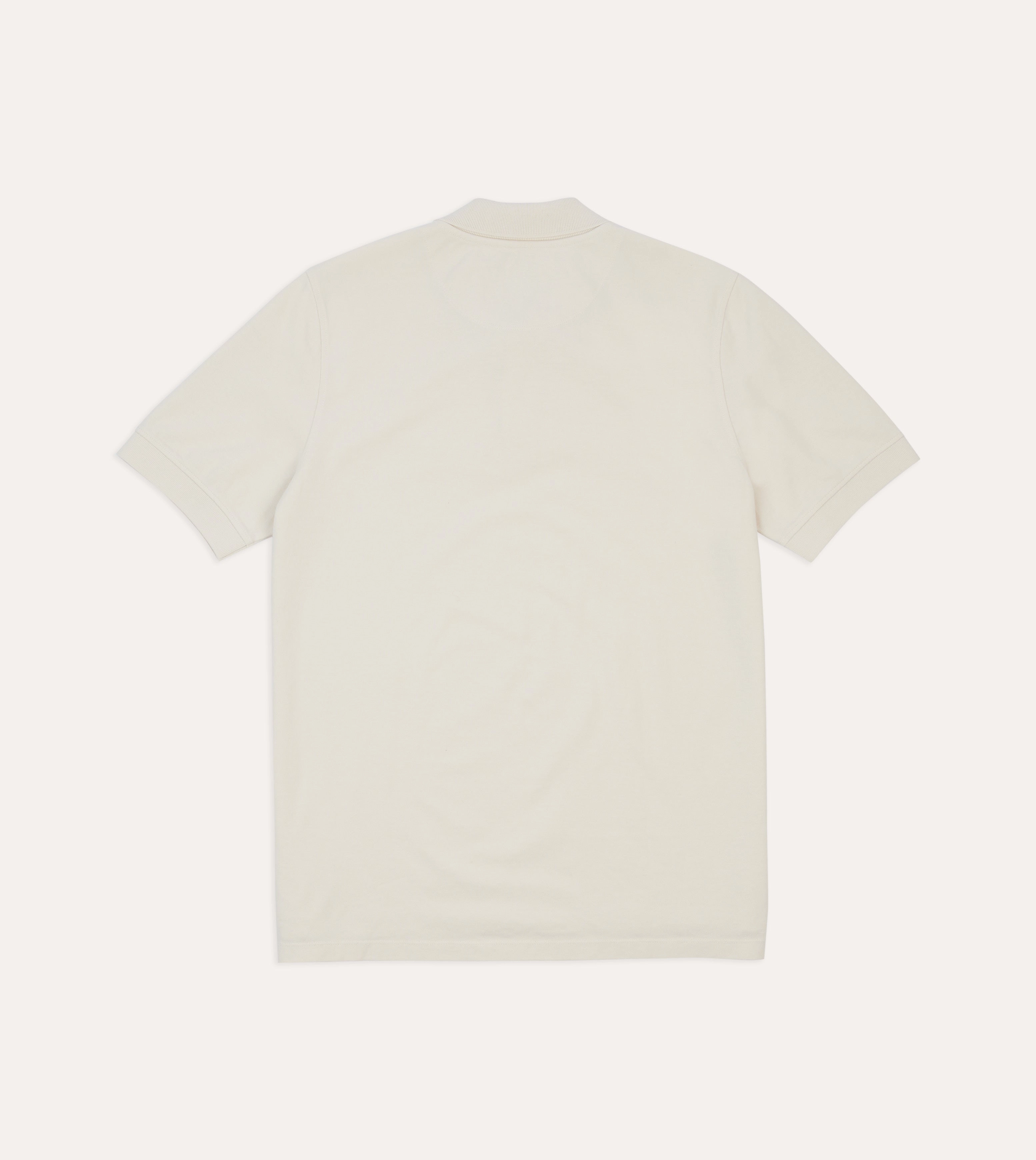 Ecru Piqu?? Cotton Polo Shirt Earth Tones